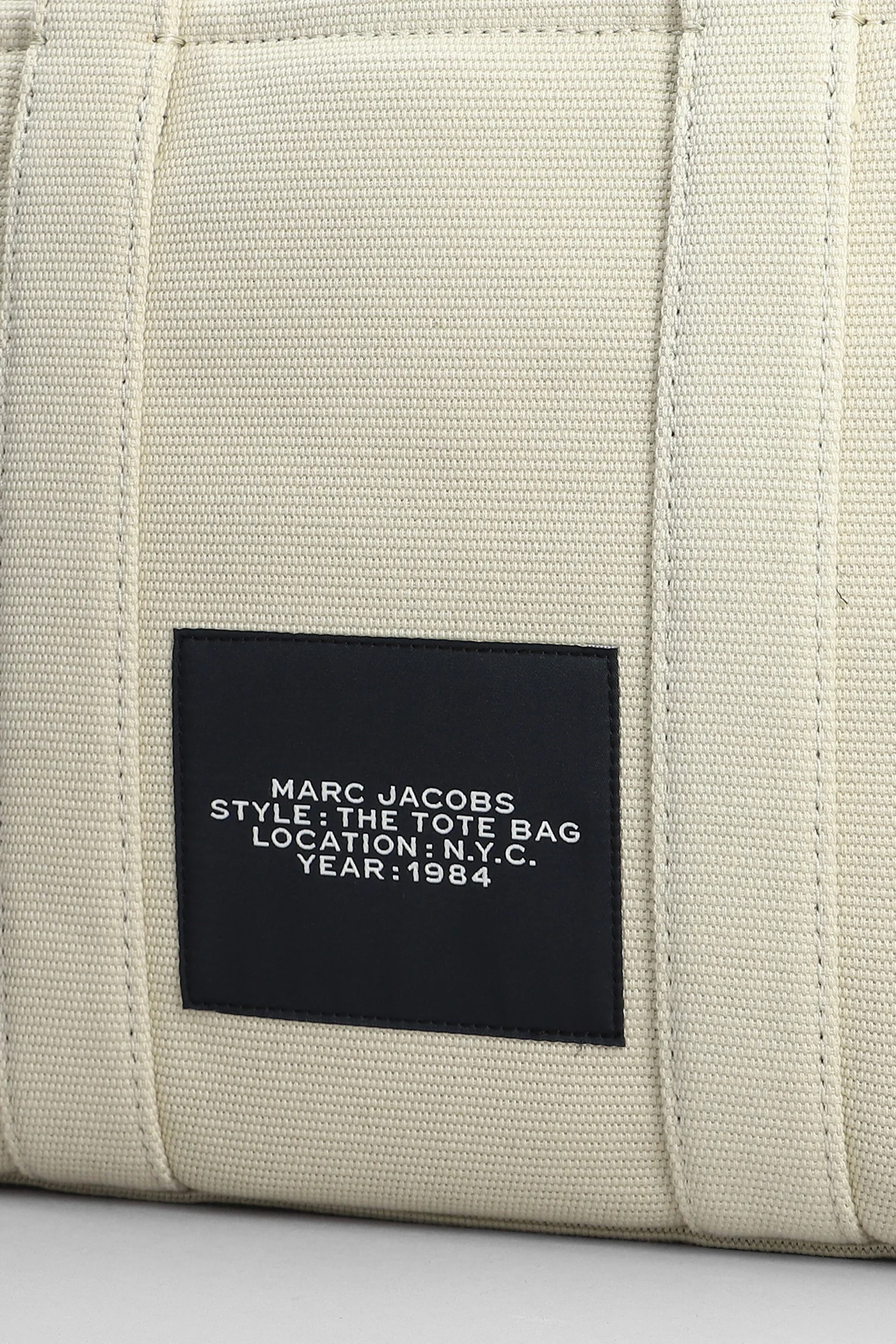 Medium traveler t Tote in beige cotton - Image 4