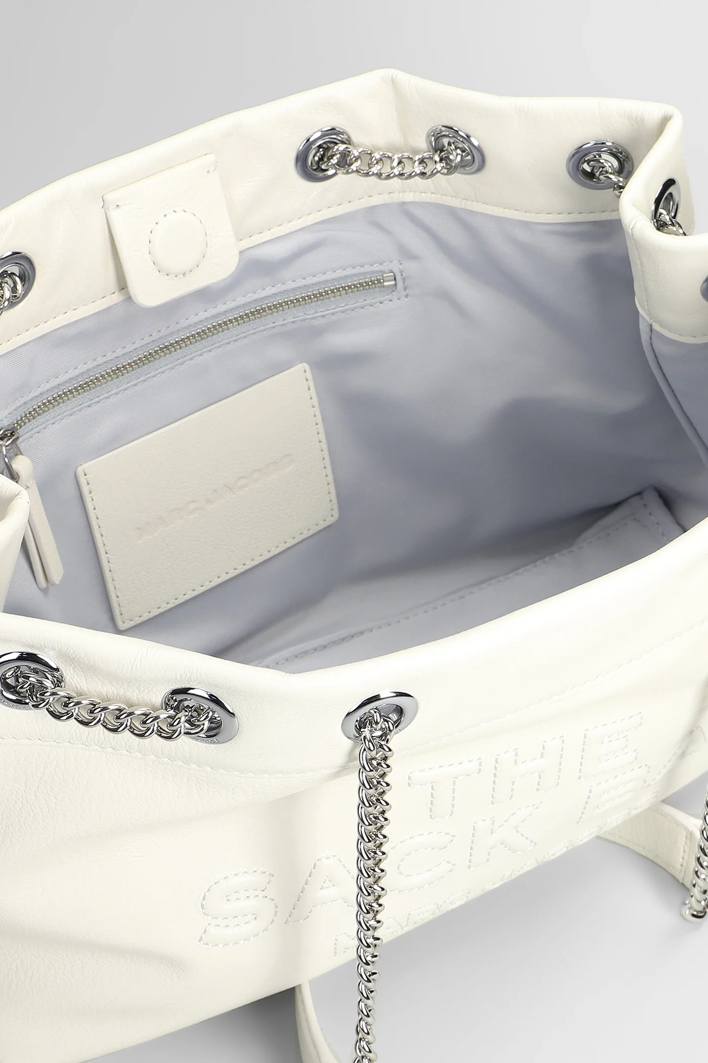 The chain sack Shoulder bag in white leather - Image 4