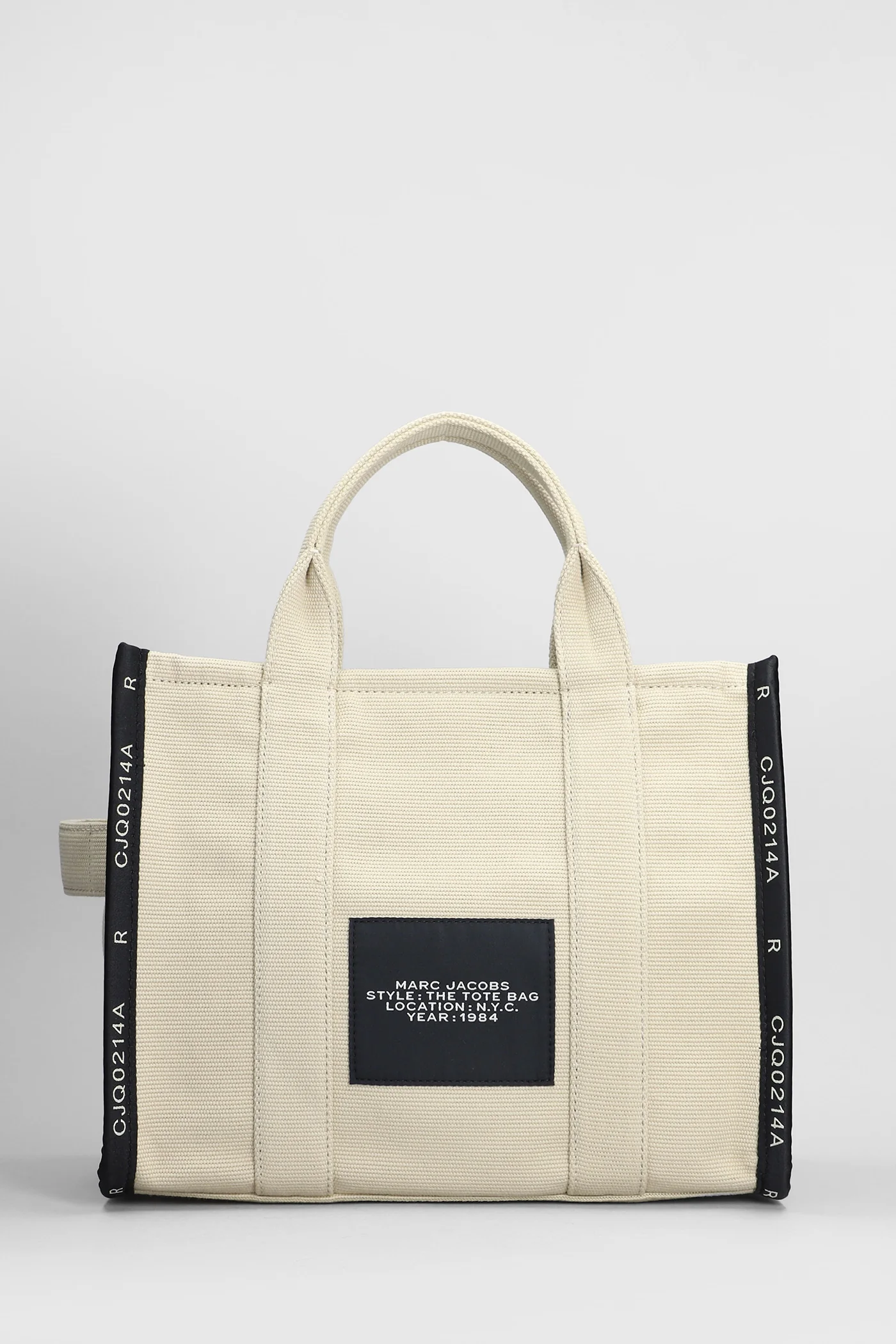 The medium tote Tote in beige cotton - Image 3