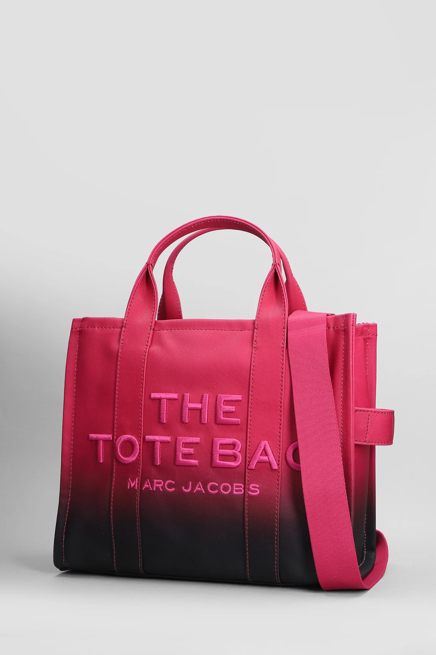 The medium tote Tote in fuxia cotton - Image 2