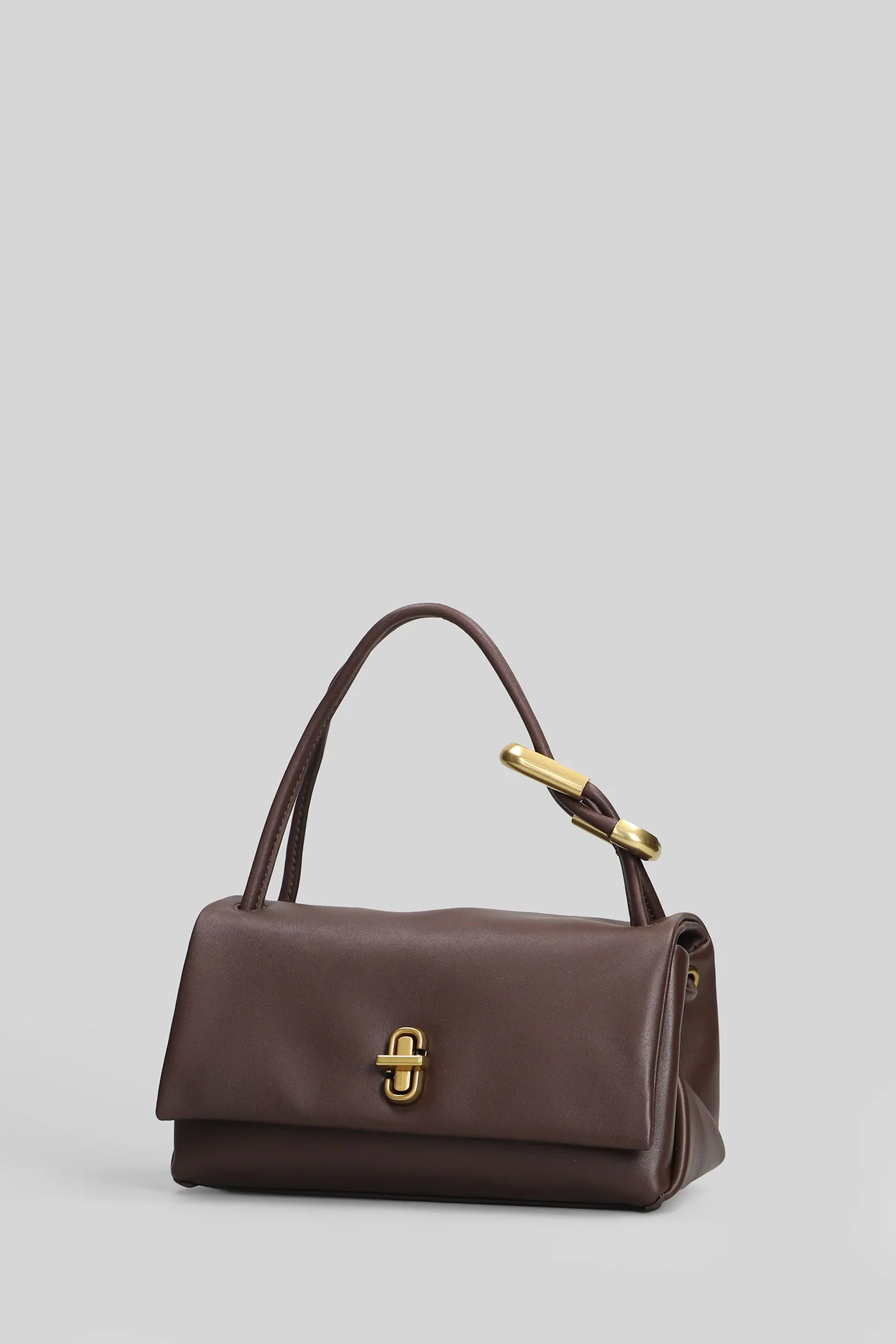 The mini dual top Shoulder bag in brown leather - Image 2