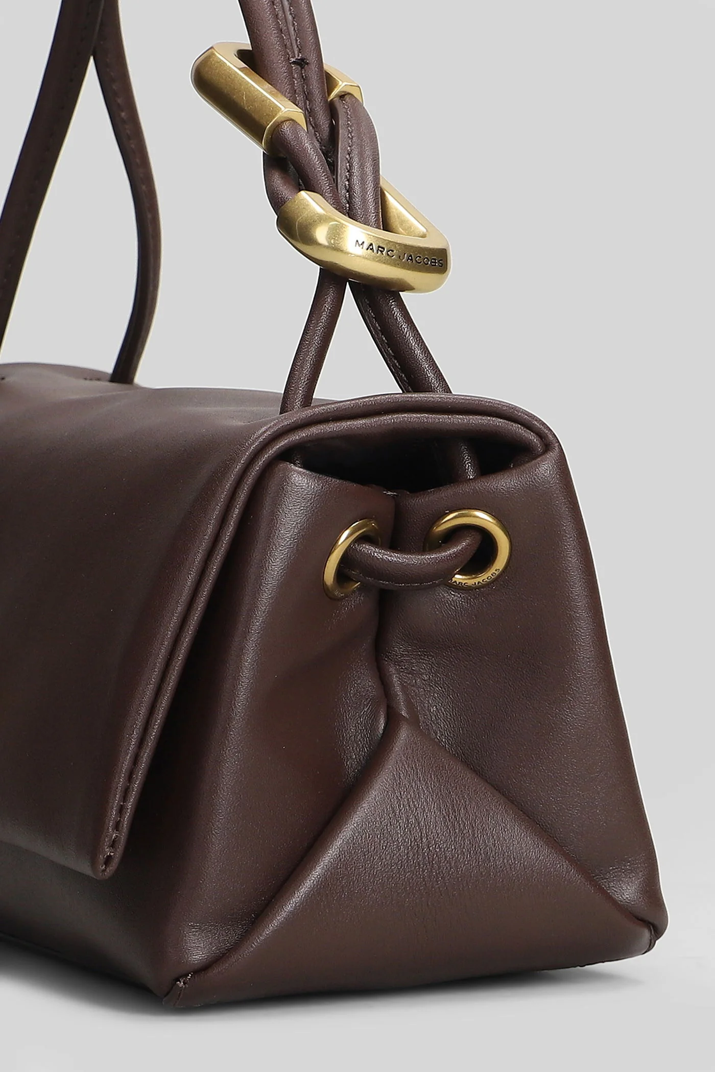 The mini dual top Shoulder bag in brown leather - Image 4