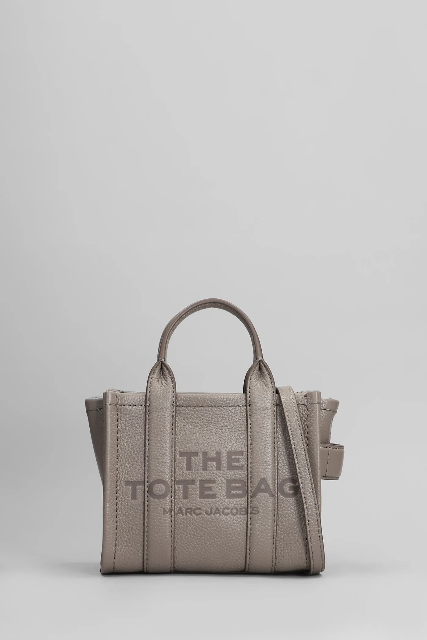 The mini tote Tote in grey leather