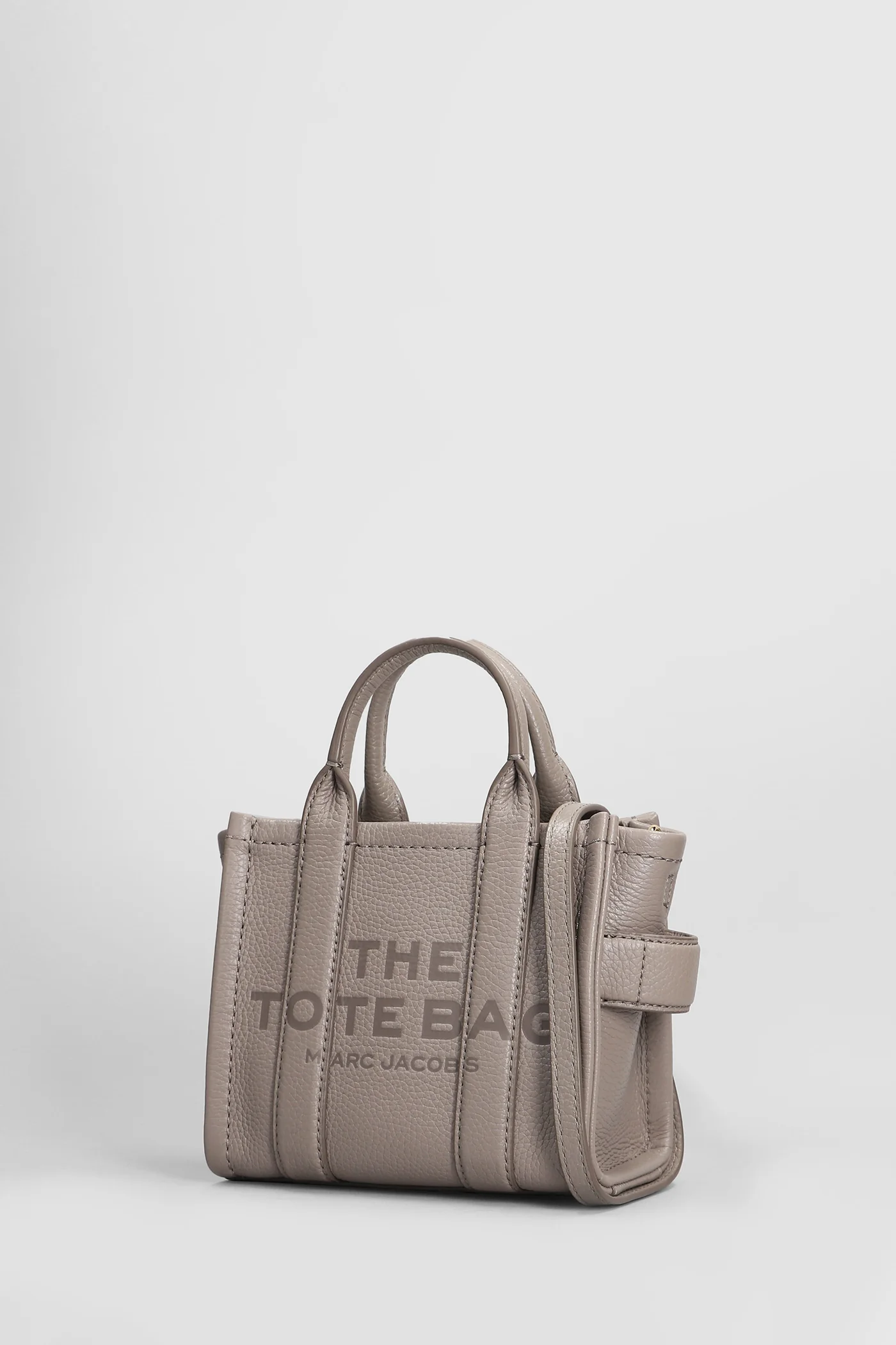 The mini tote Tote in grey leather - Image 2