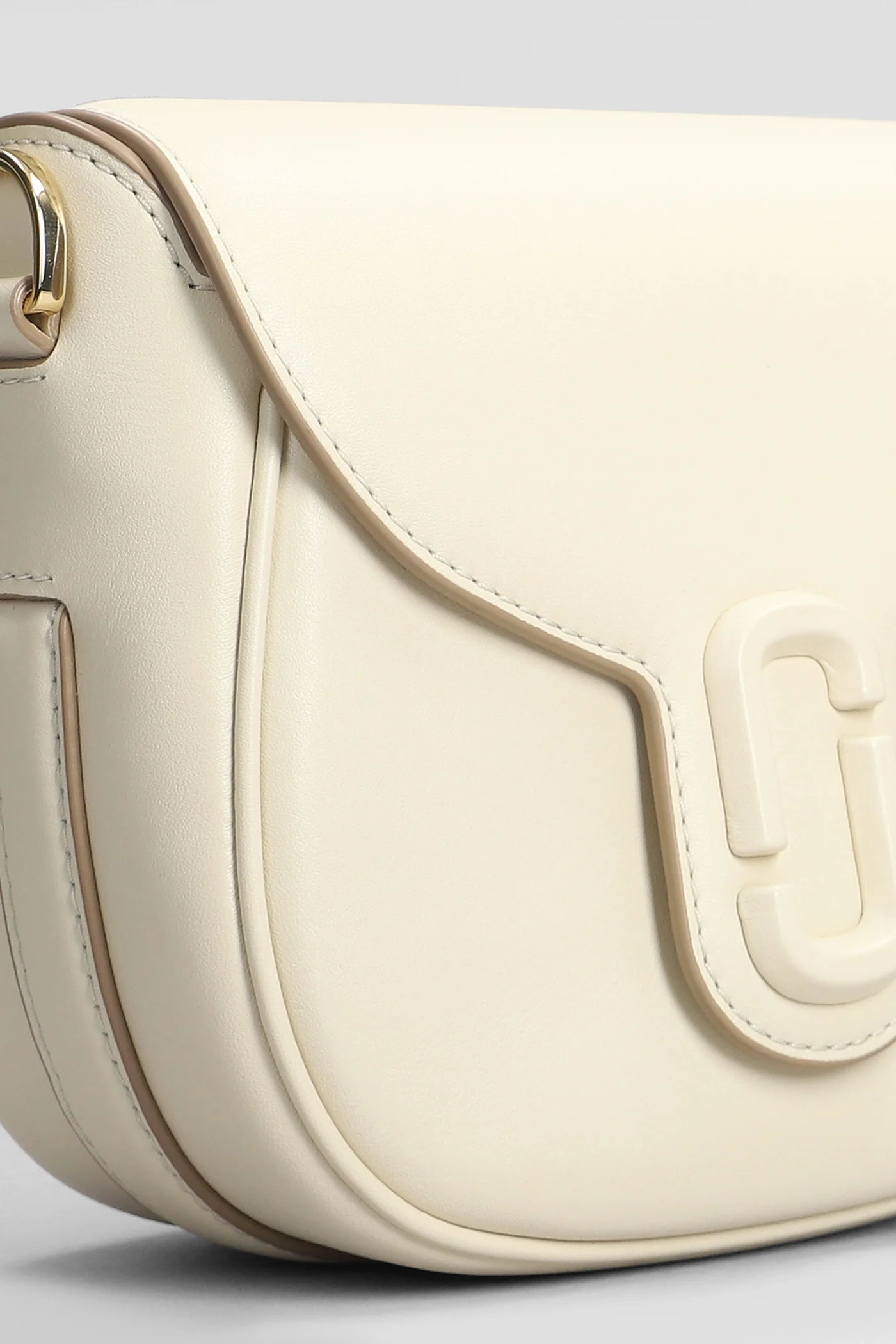The saddle bag Shoulder bag in beige leather - Image 4