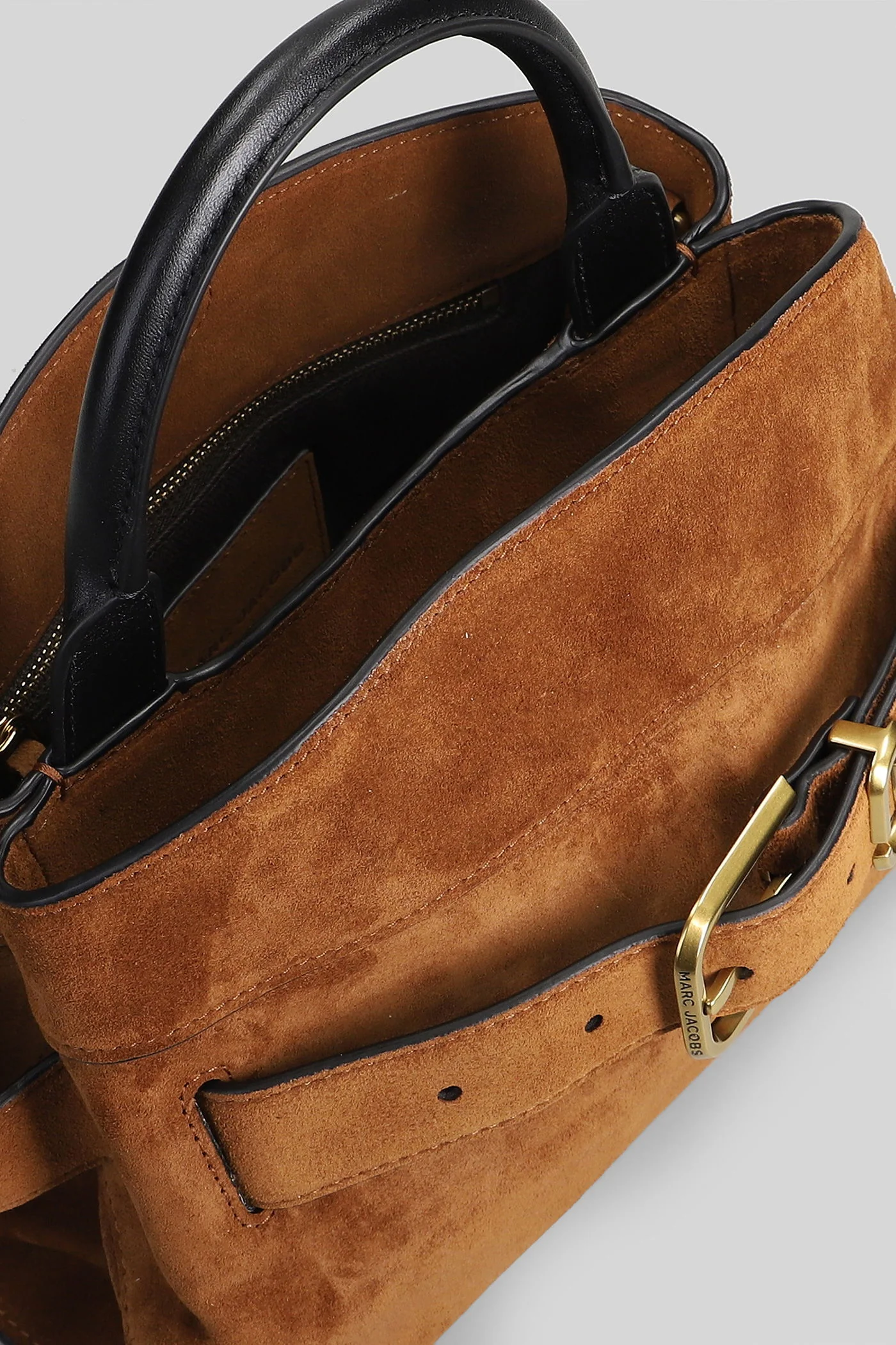 The small satchel Hand bag in leather color suede - Image 4