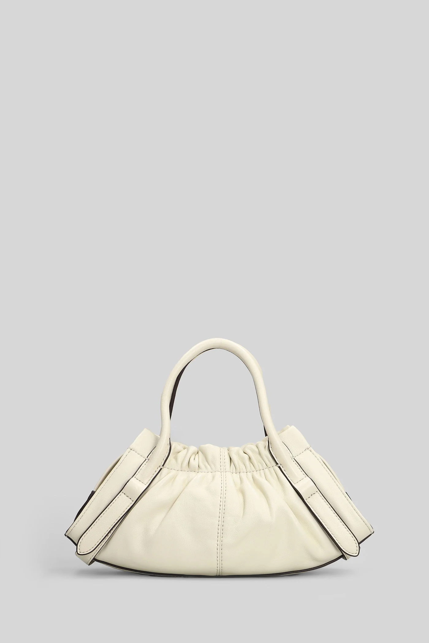 The small satchel Shoulder bag in beige leather - Image 3