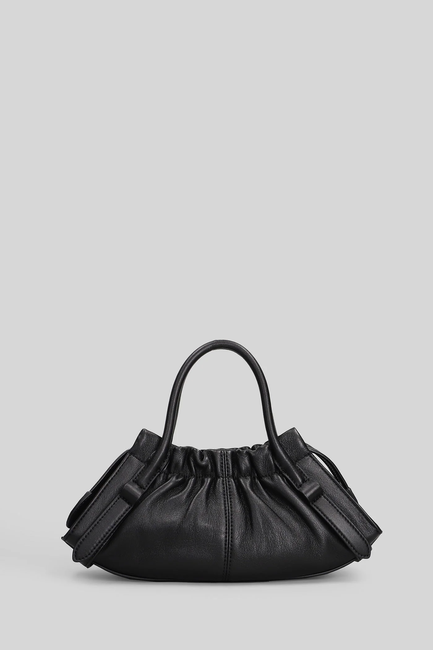 The small satchel Shoulder bag in black leather - Image 3