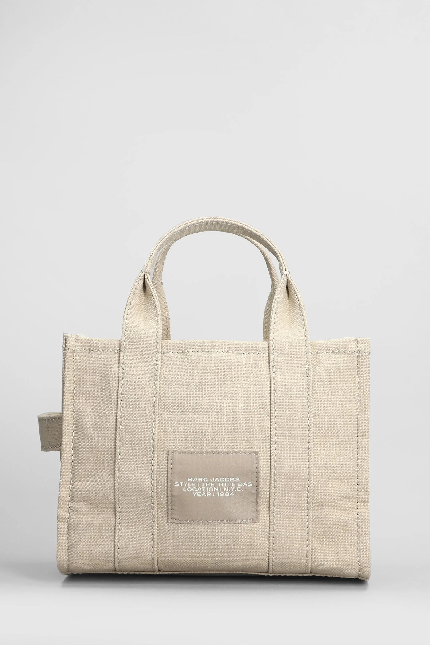 The small tote Tote in beige cotton - Image 3