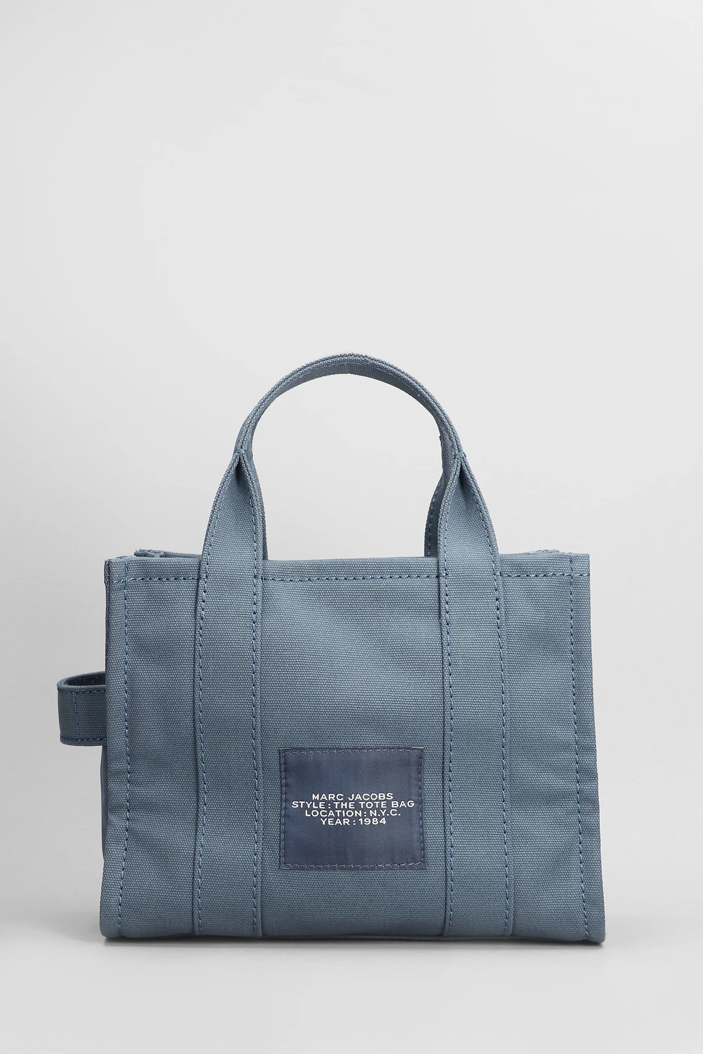 The small tote Tote in blue cotton - Image 3
