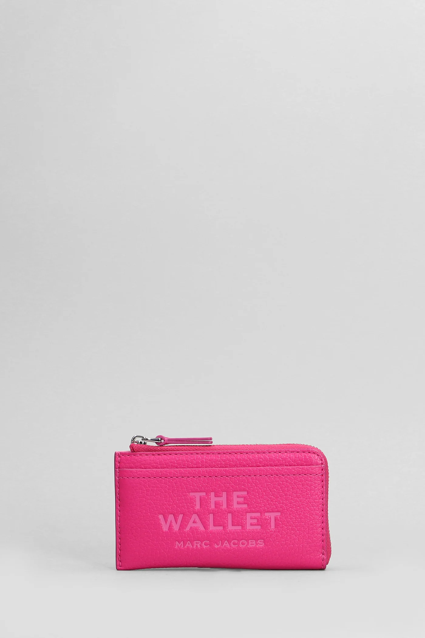 The top zip multi Wallet in fuxia leather