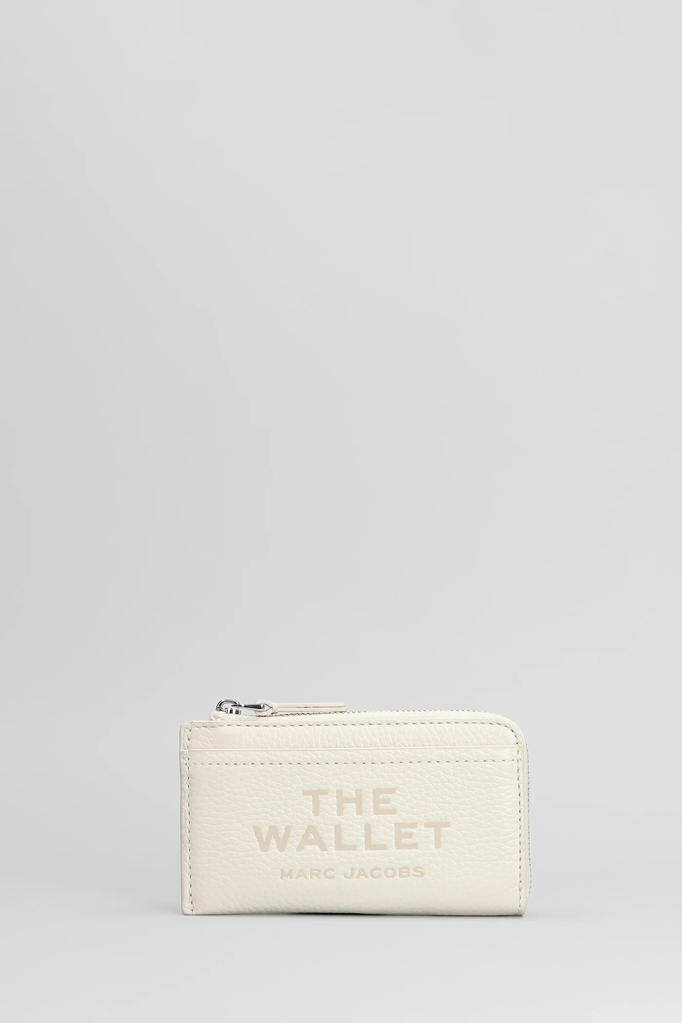 The top zip multi Wallet in white leather