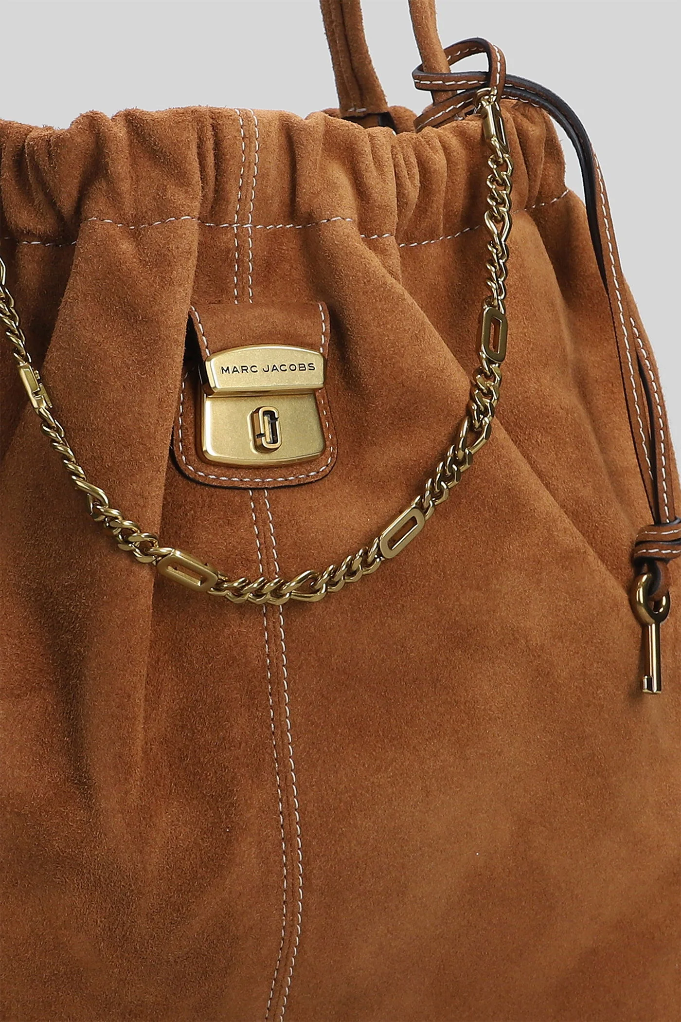The tote Shoulder bag in leather color suede - Image 4
