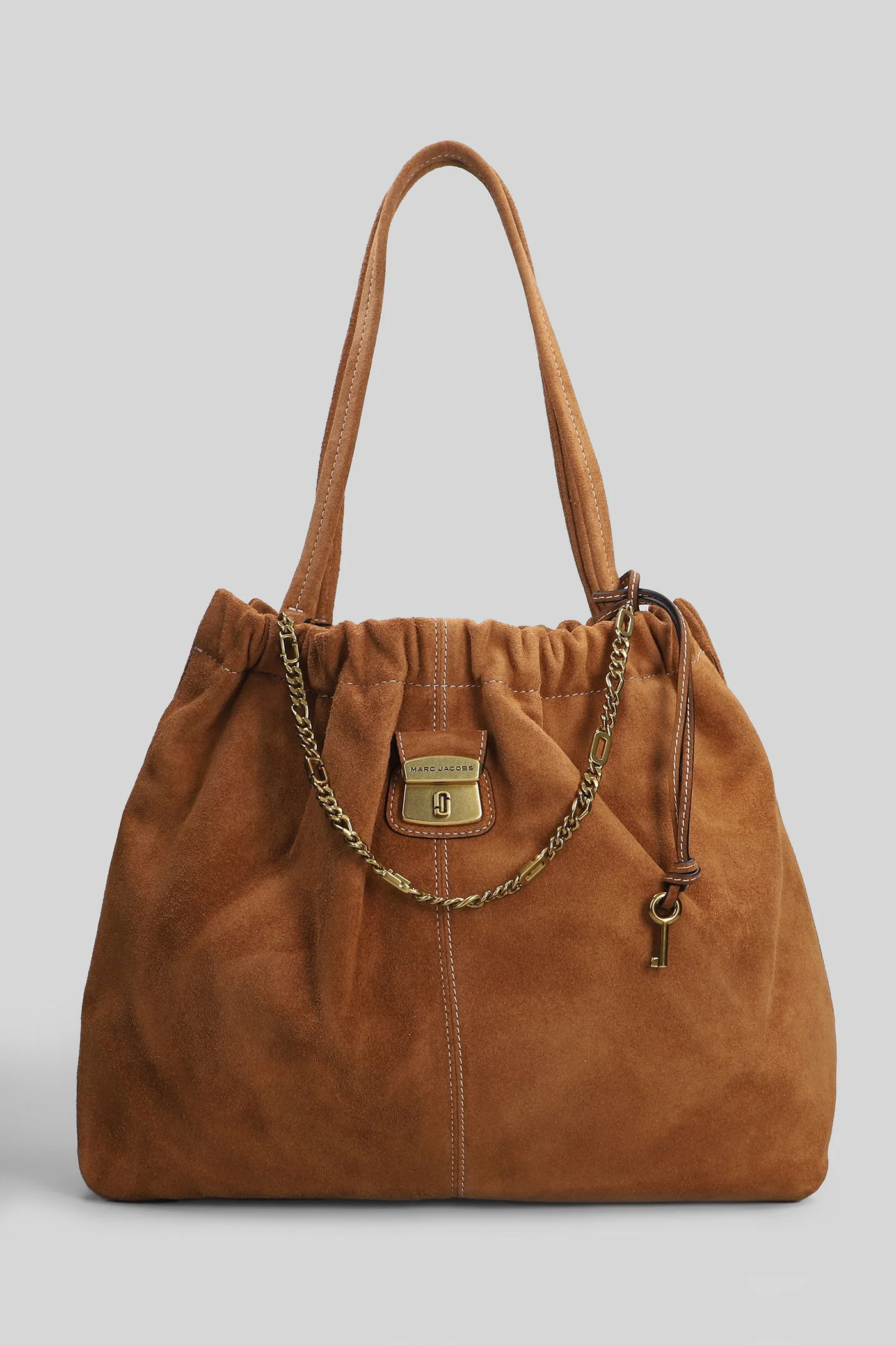 The tote Shoulder bag in leather color suede - Image 5