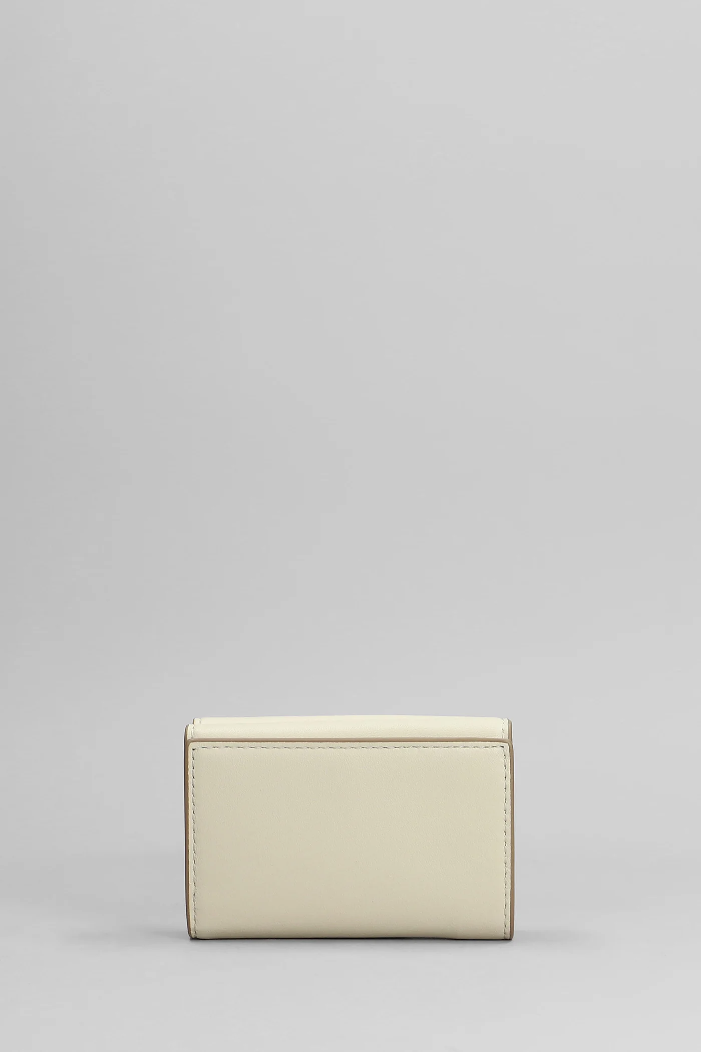 The trifold wallet Wallet in beige leather - Image 3