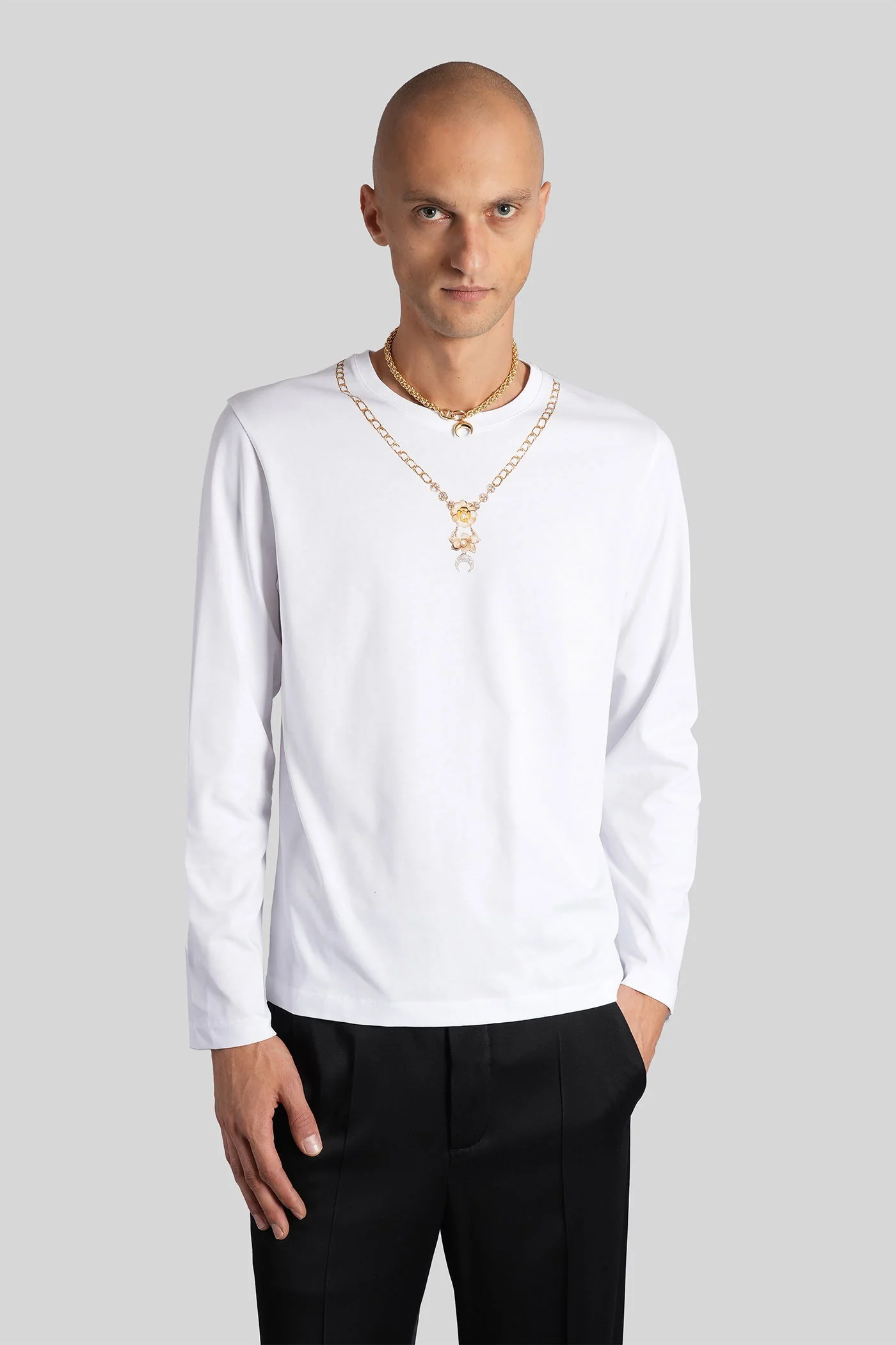 in white cotton