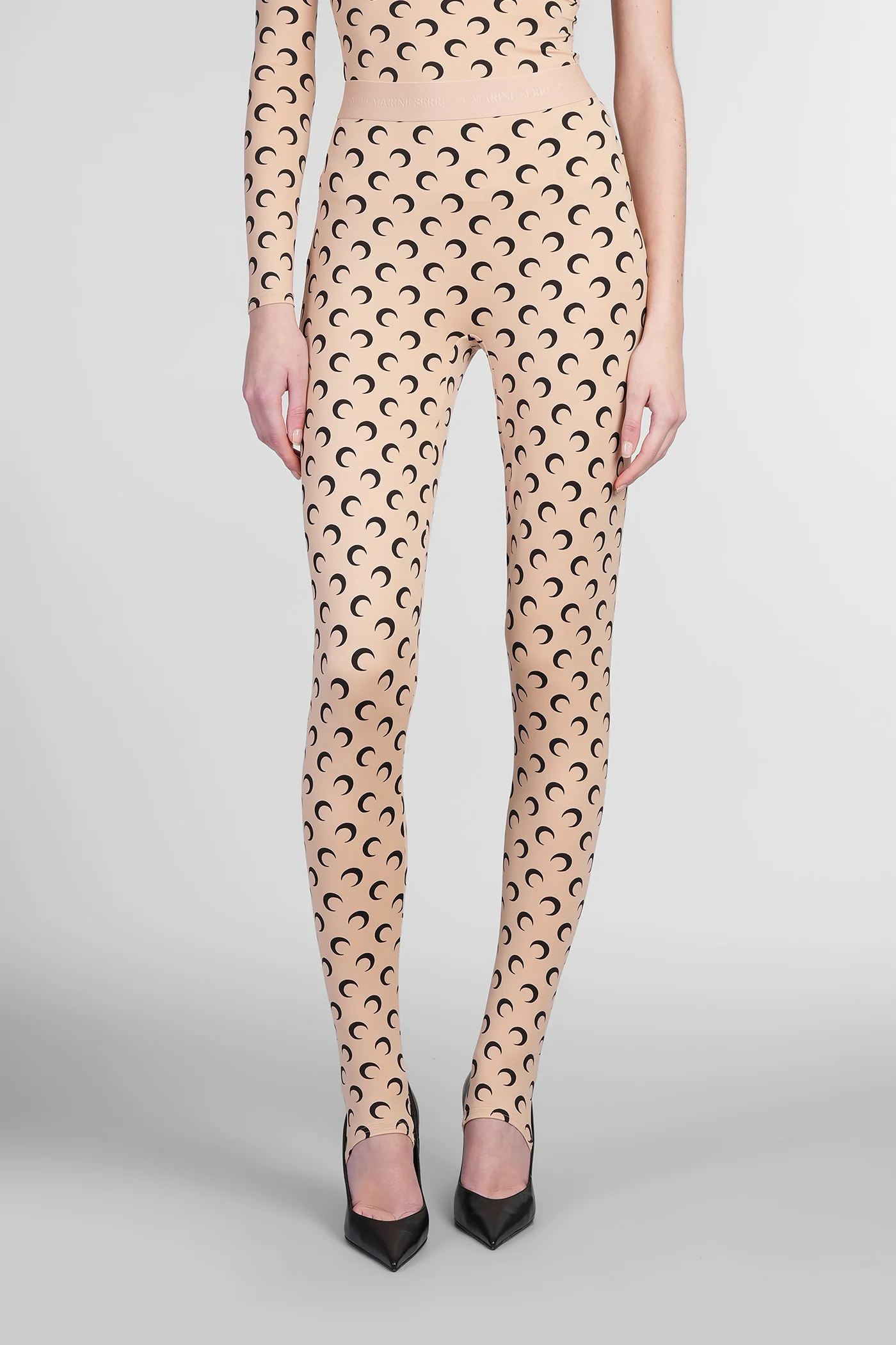 Leggings in beige polyamide