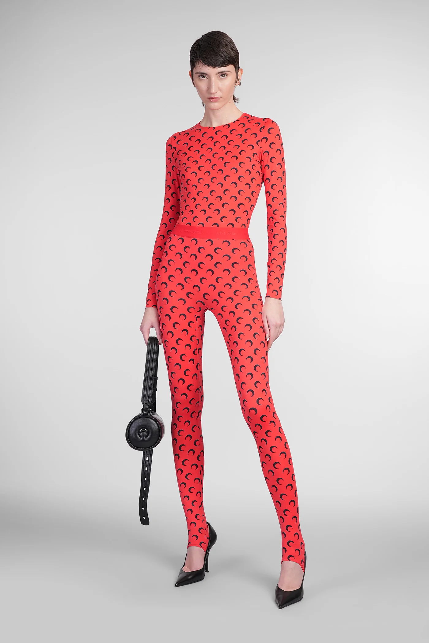 Leggings in red polyamide - Image 2