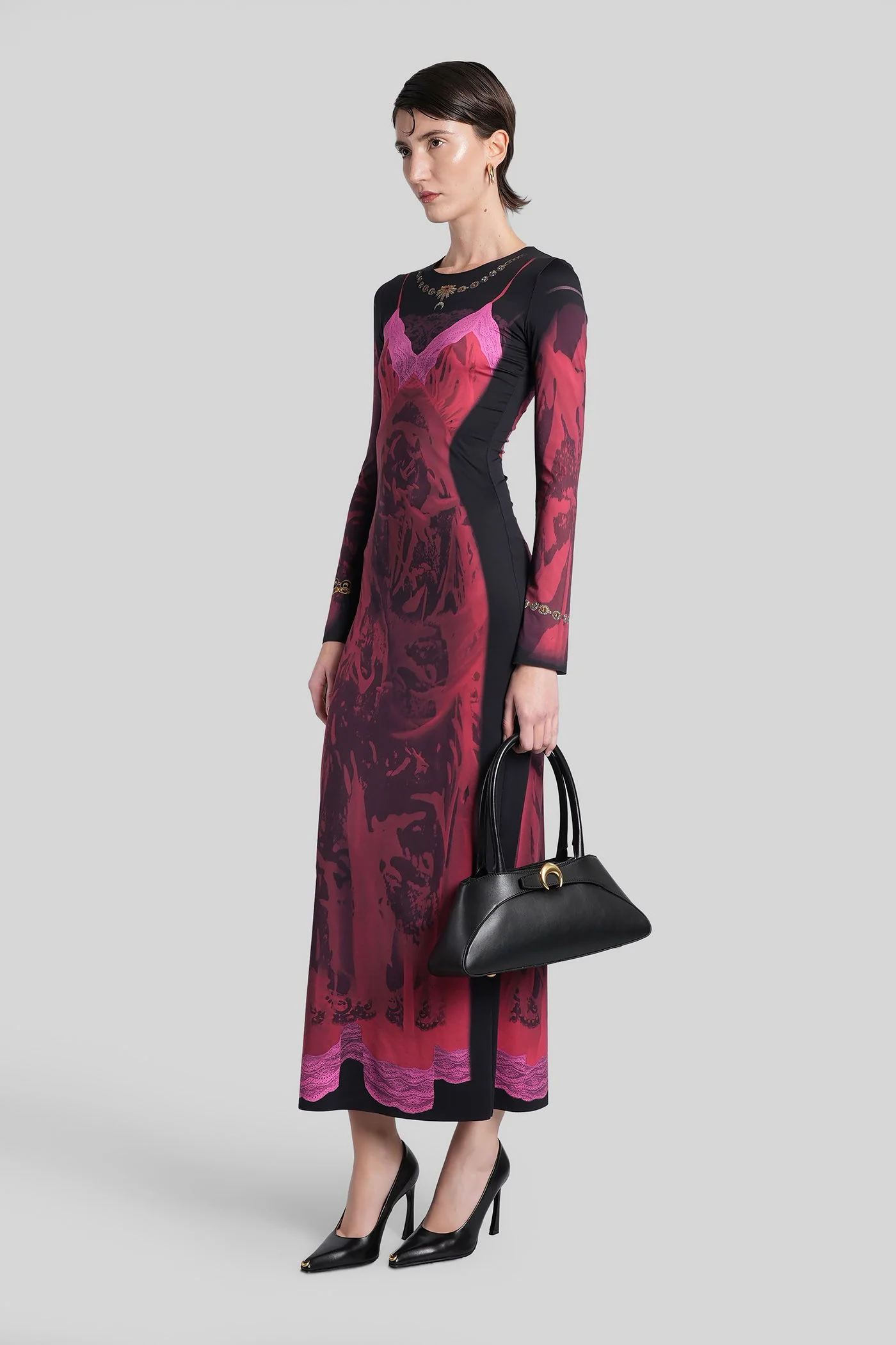 Long dress in red polyamide - Image 4
