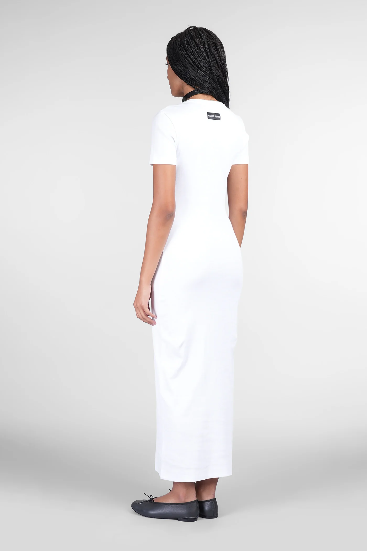 Long dress in white cotton - Image 3
