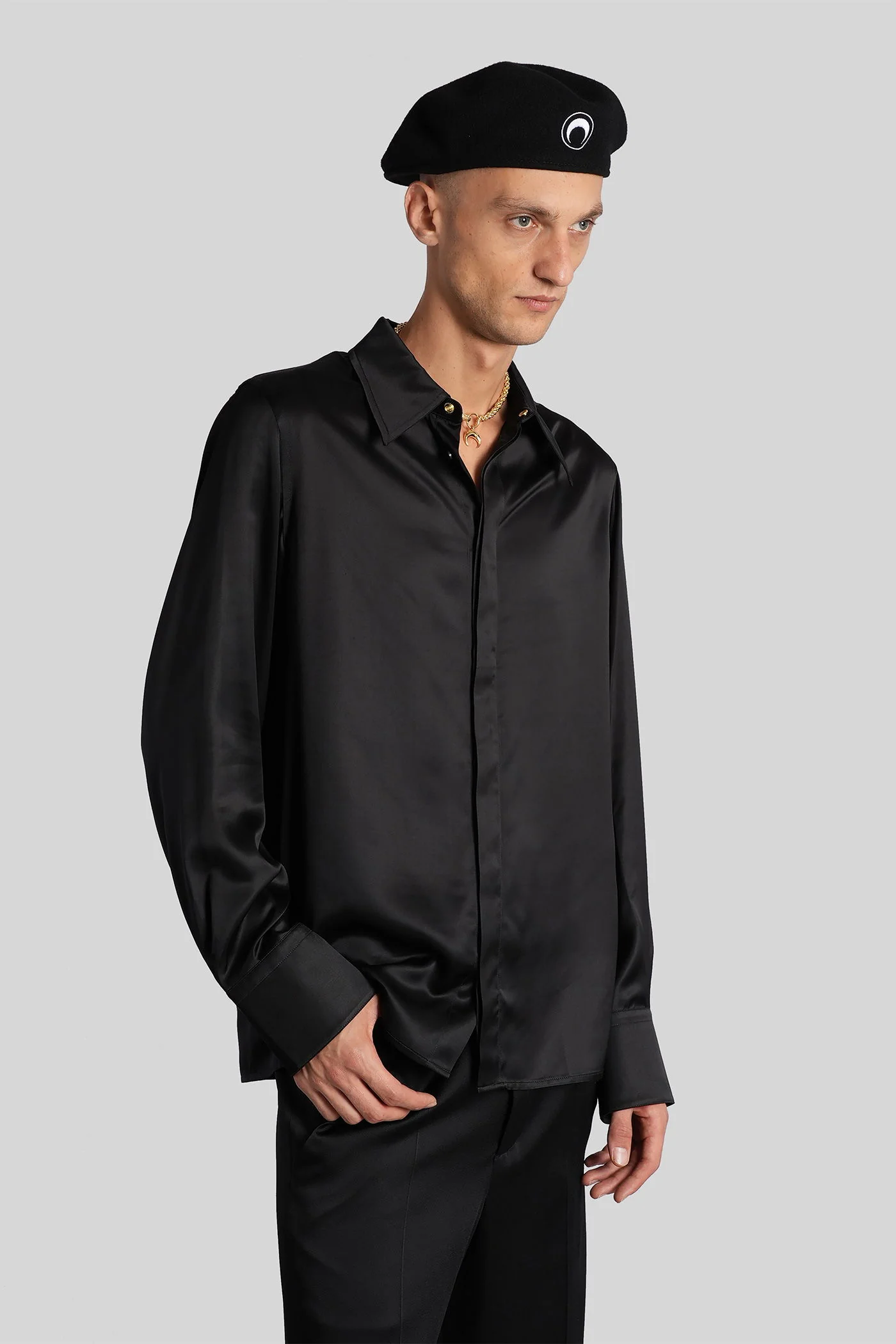 Shirt in black viscose - Image 4