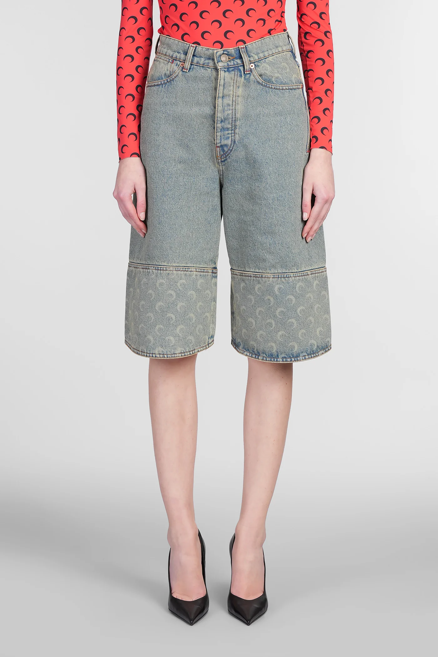 Shorts in beige cotton