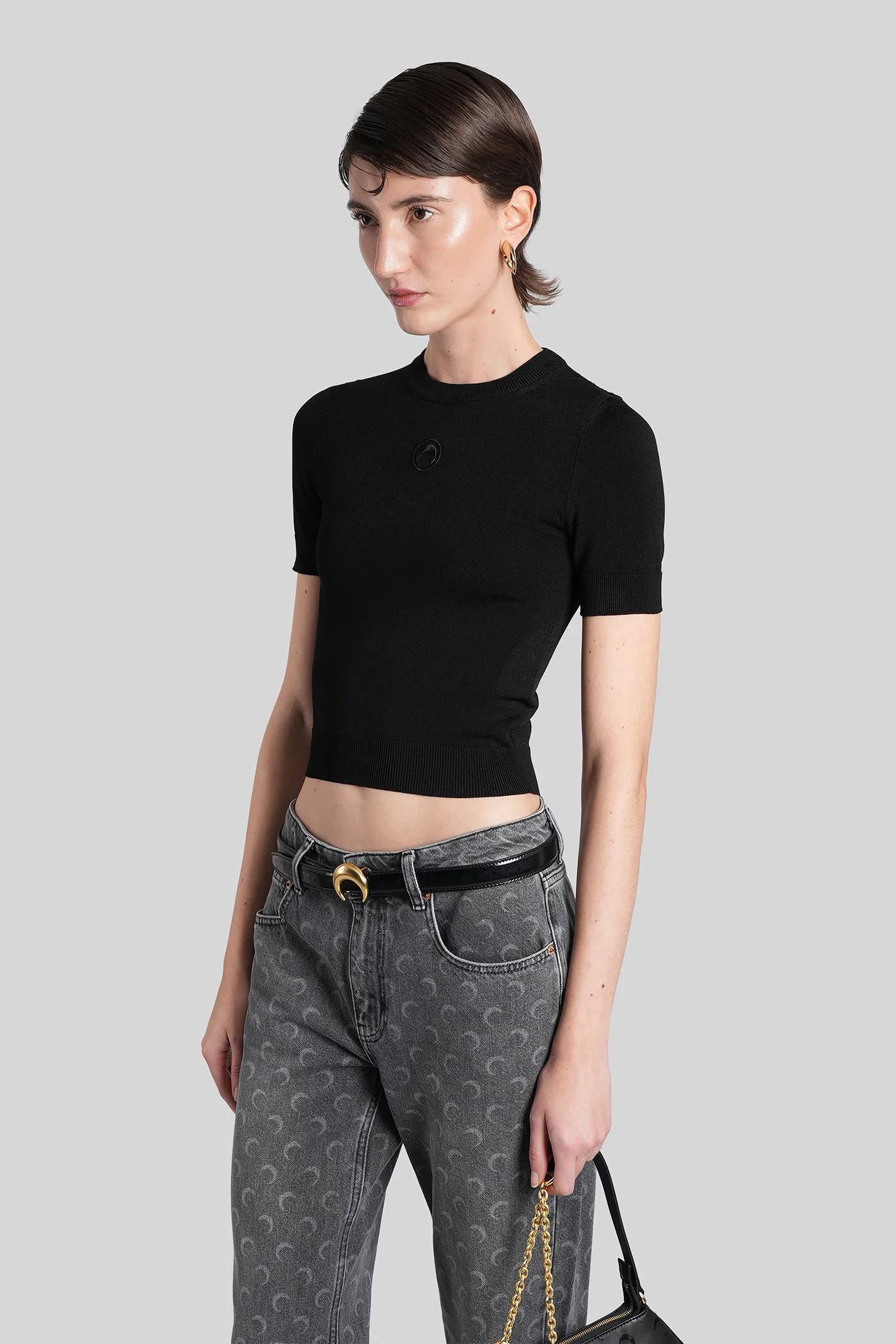 T-Shirt in black viscose - Image 4