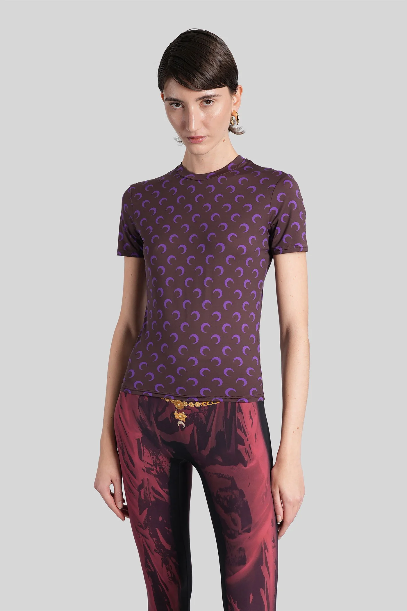 T-Shirt in brown polyamide