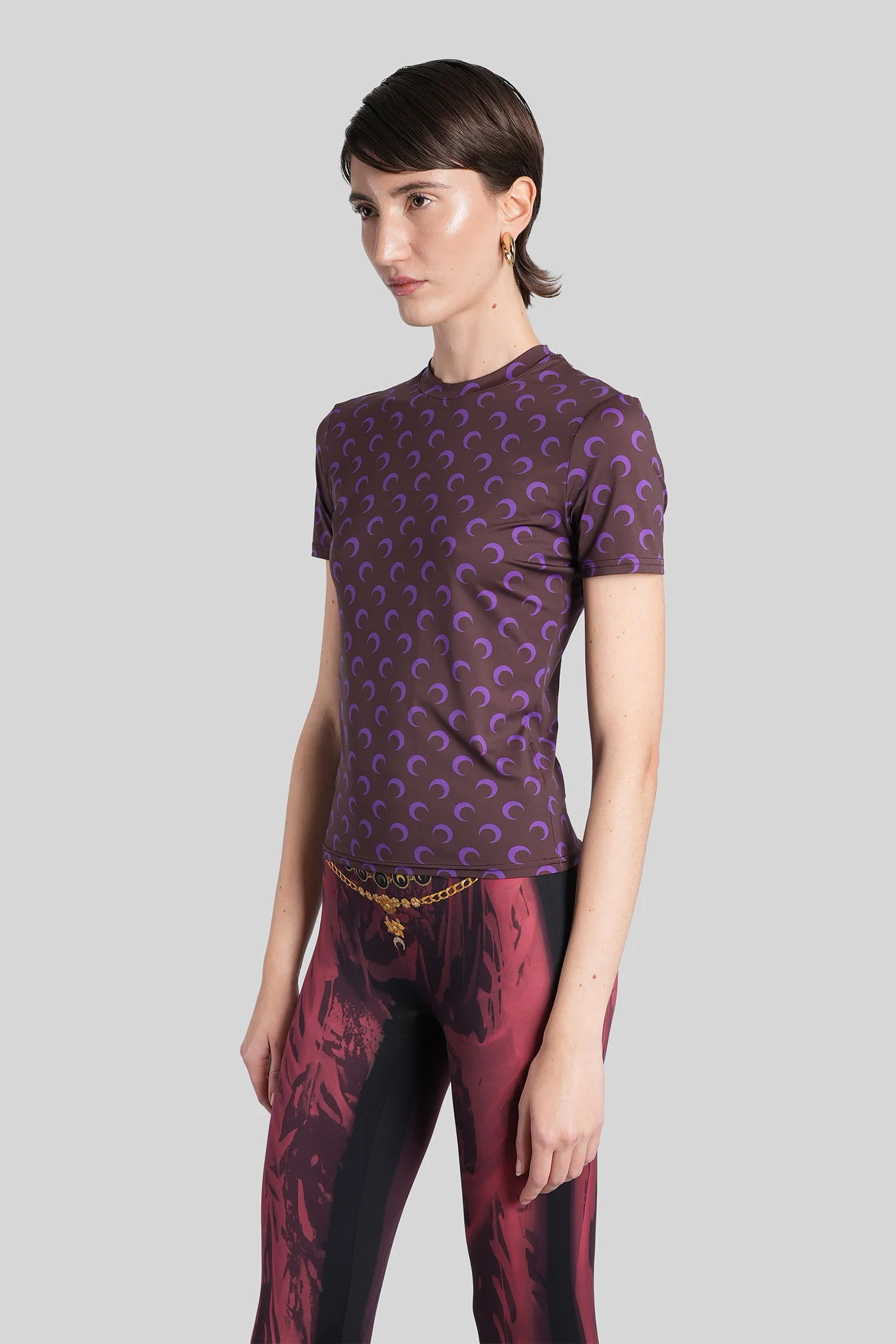 T-Shirt in brown polyamide - Image 4