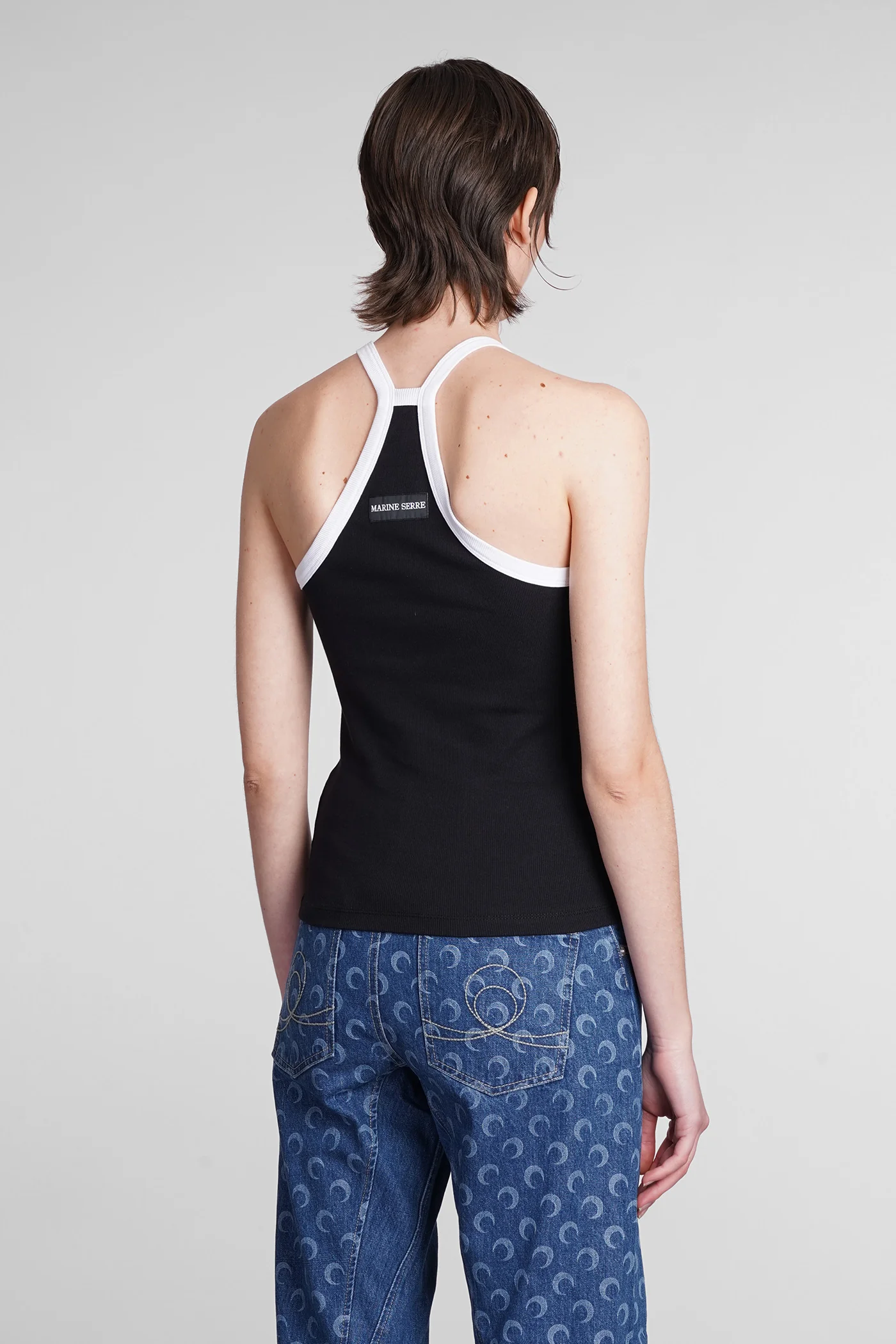tank Top in black cotton - Image 3