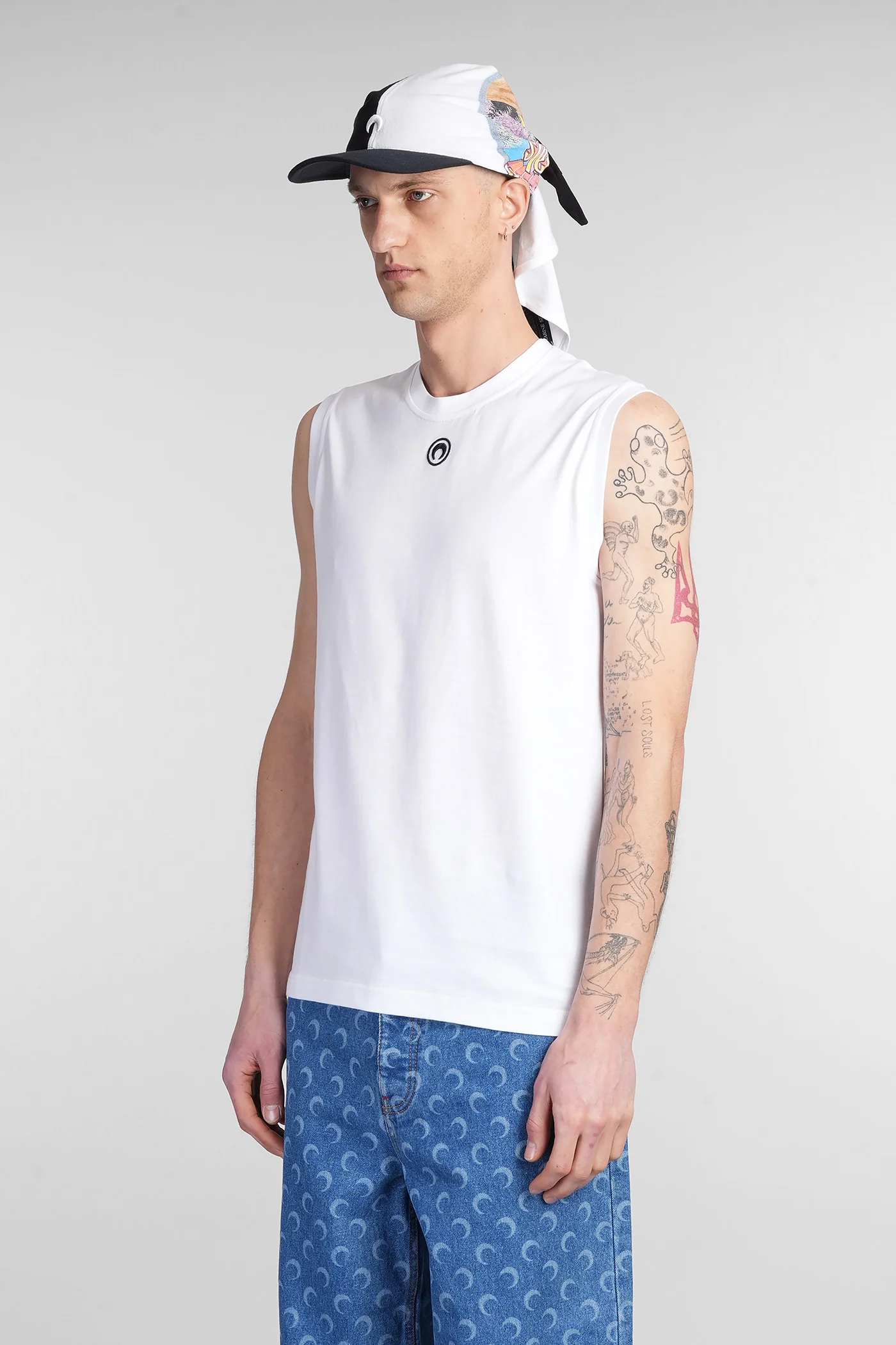 tank Top in white cotton - Image 4