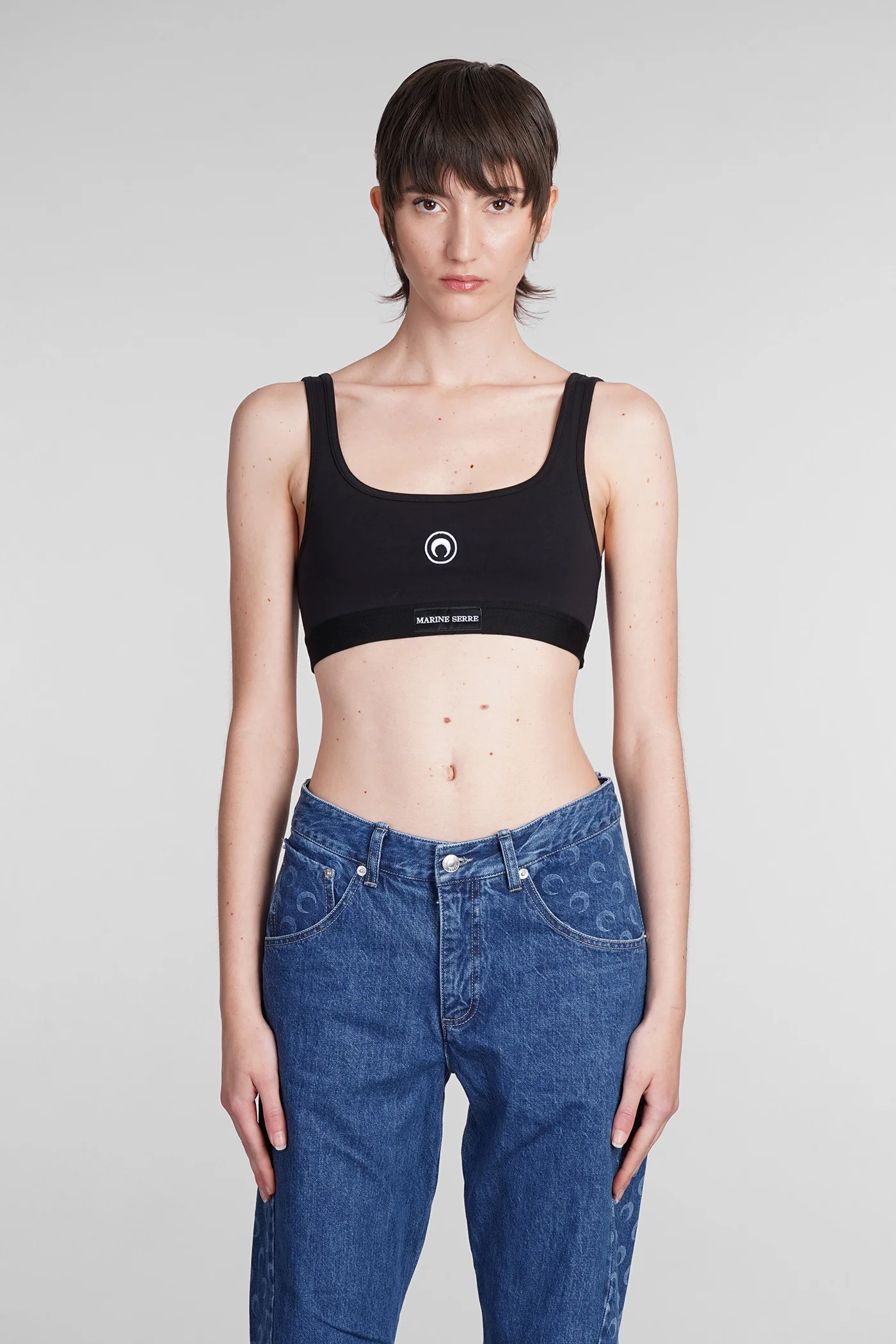 Topwear in black cotton