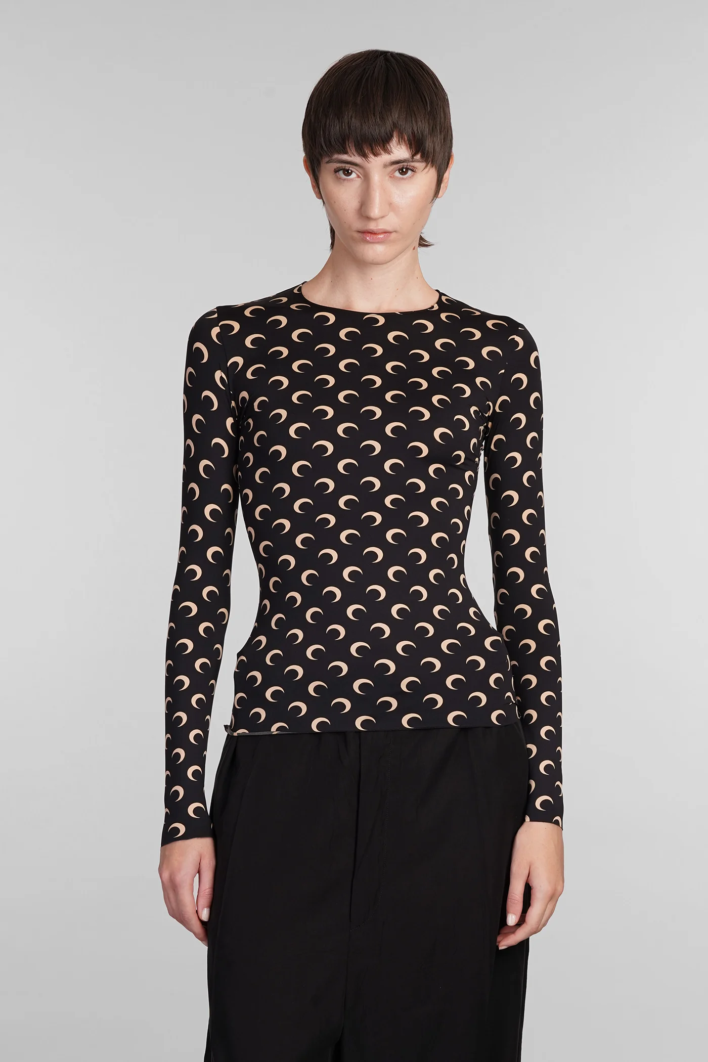 Topwear in black polyamide
