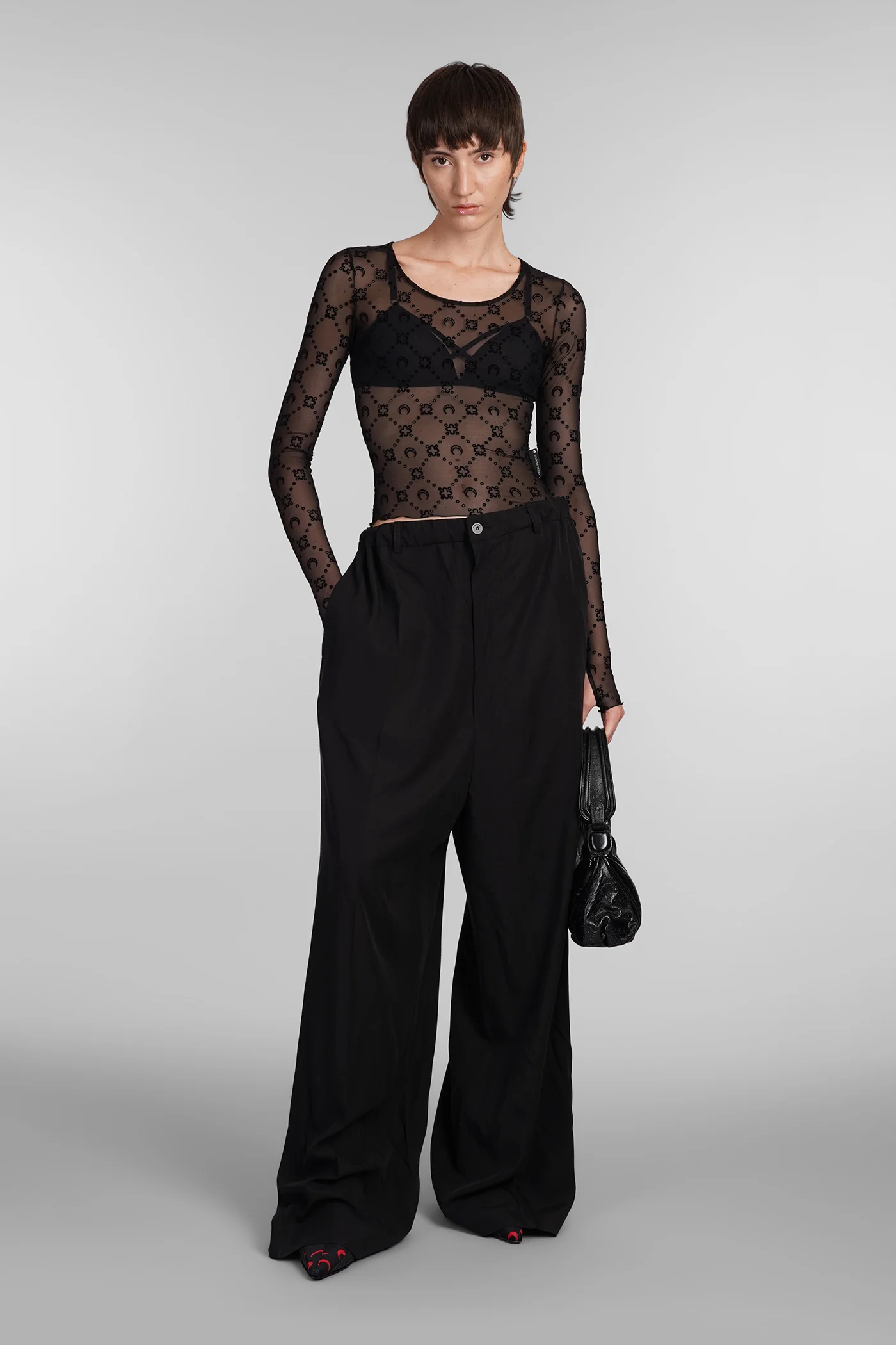 Topwear in black polyamide - Image 2