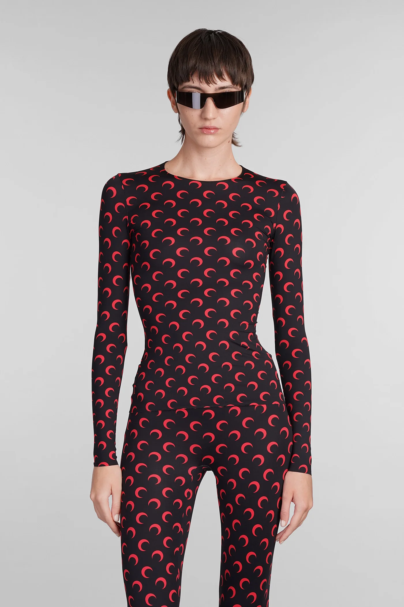 Topwear in black polyester