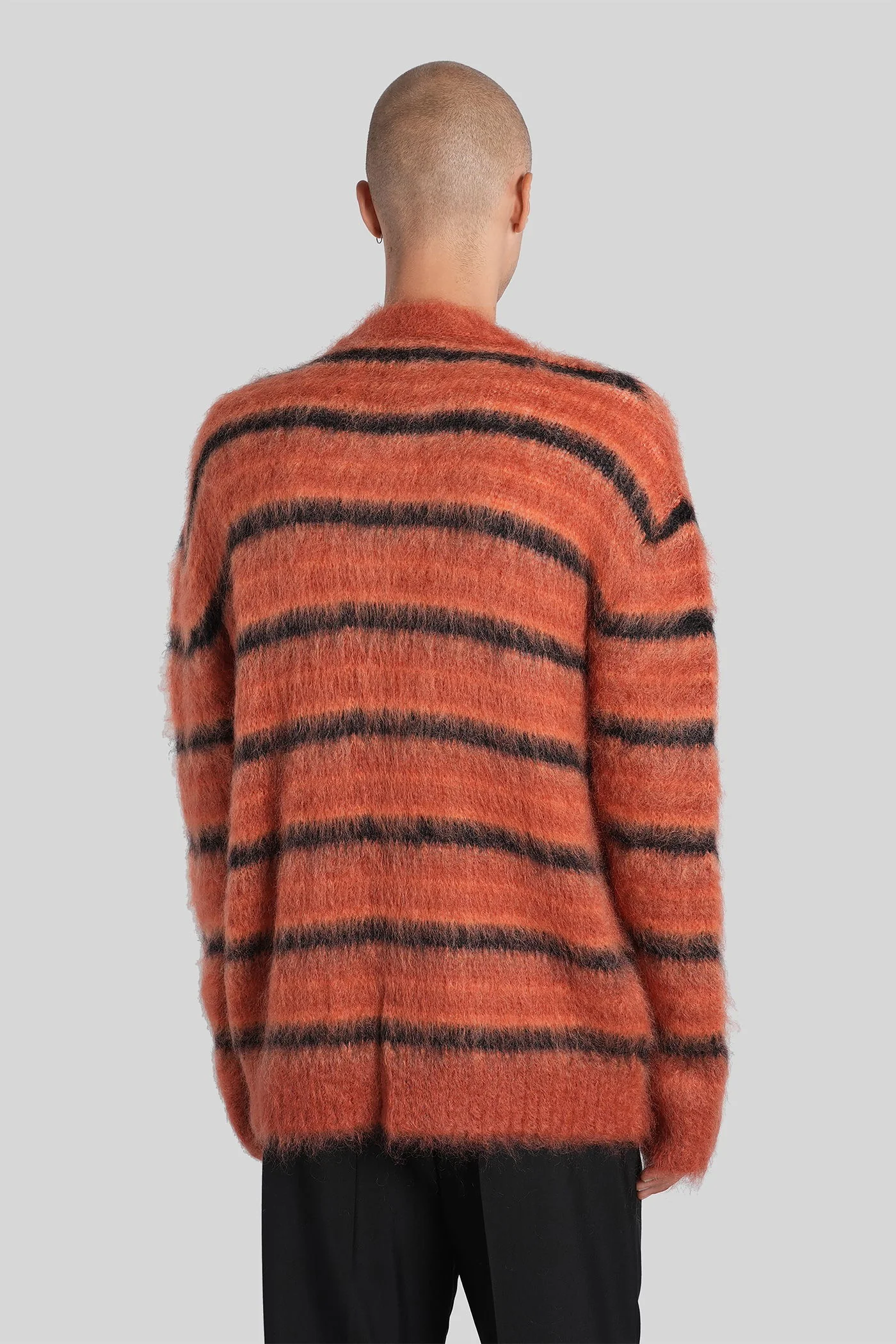 Cardigan in orange wool - Image 3