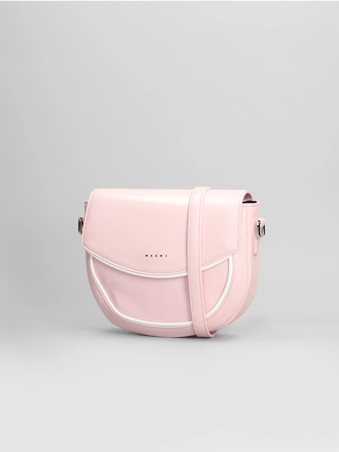 Shoulder bag in rose-pink polyester - Image 2