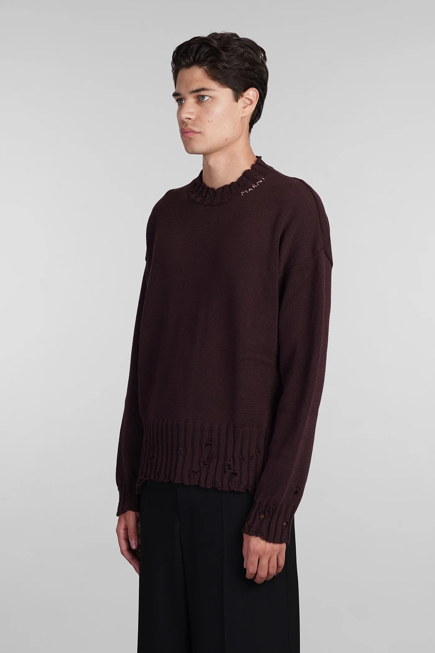 Knitwear in bordeaux cotton - Image 4