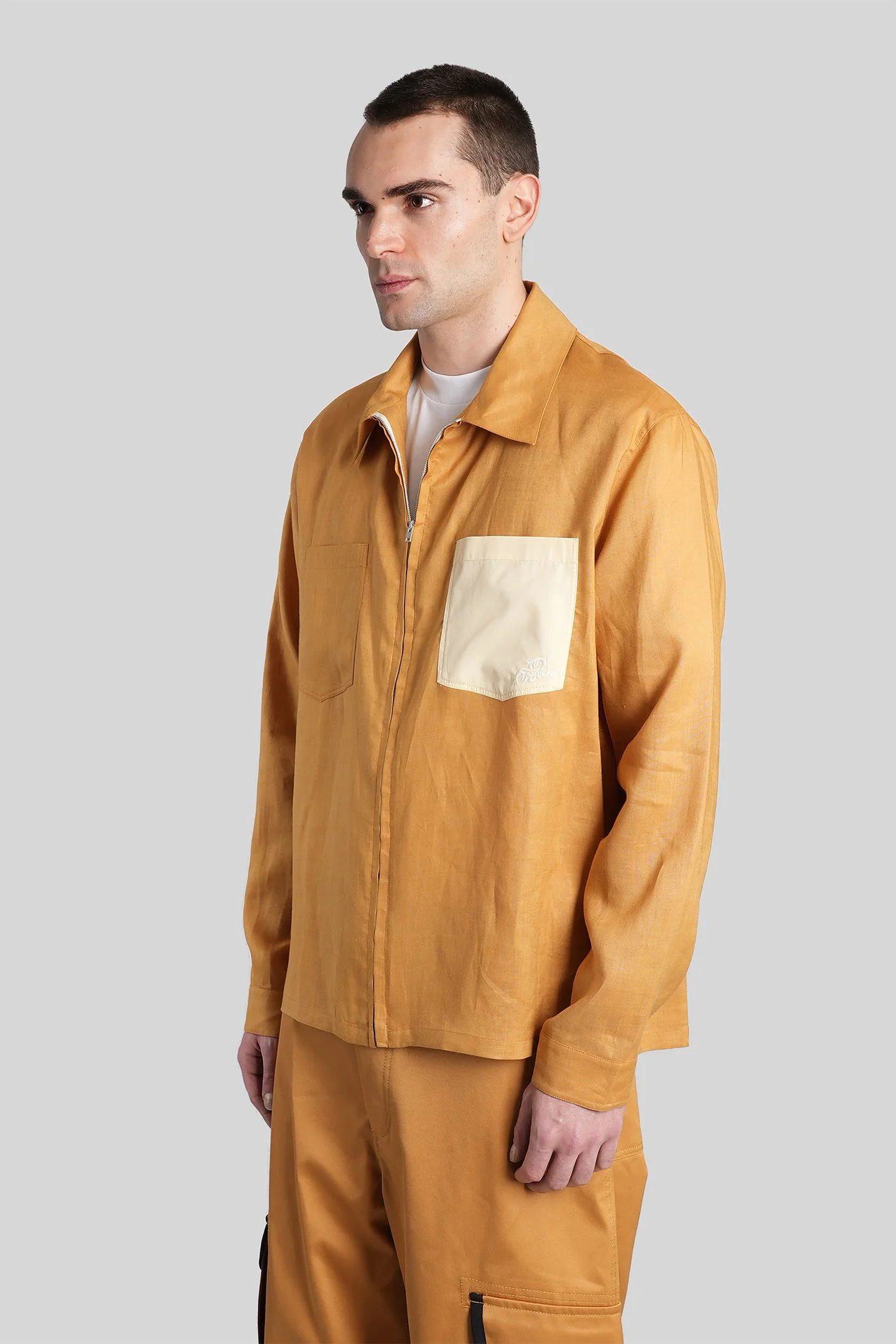 Shirt in Camel ramie - Image 4