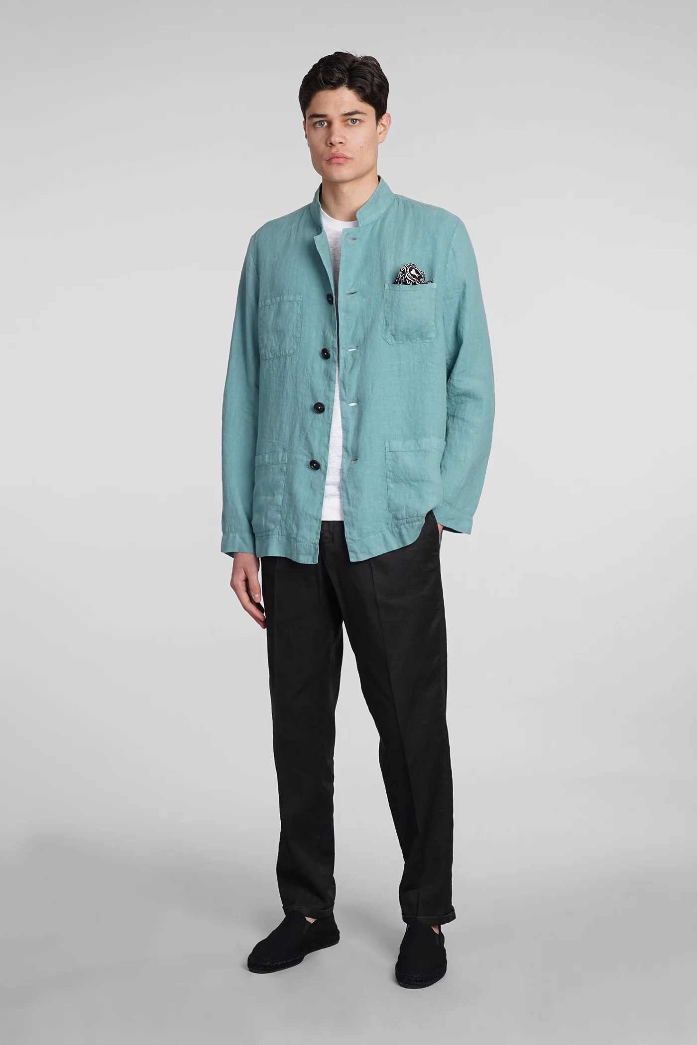 Cina2 Casual jacket in green linen - Image 2