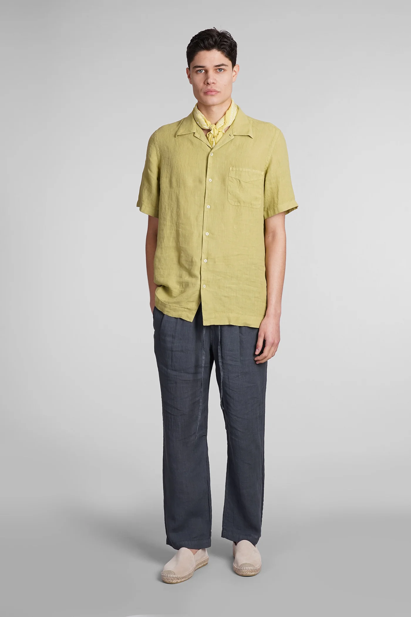 Venice Shirt in green linen - Image 2