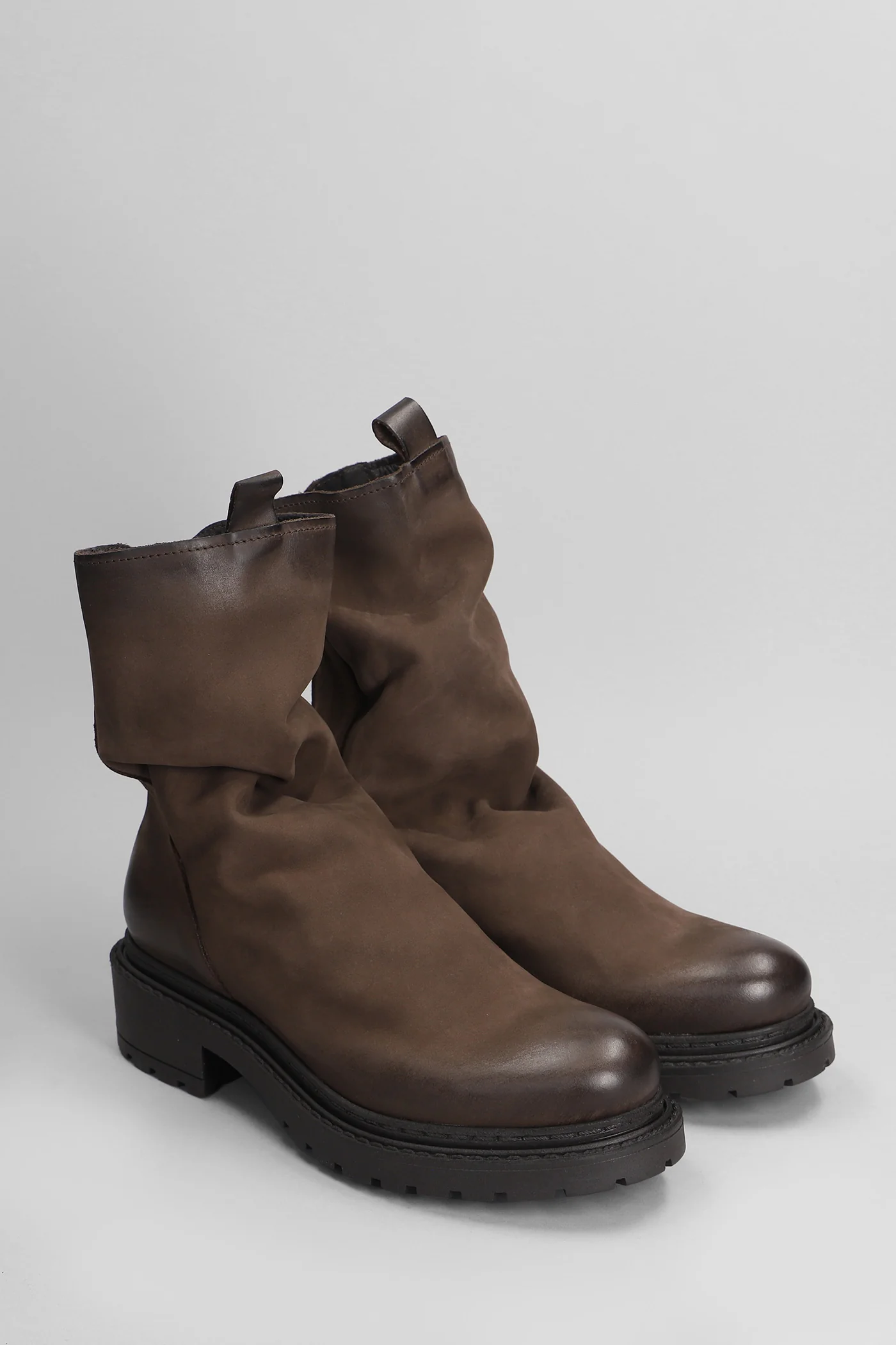 Combat boots in dark brown nubuck - Image 2