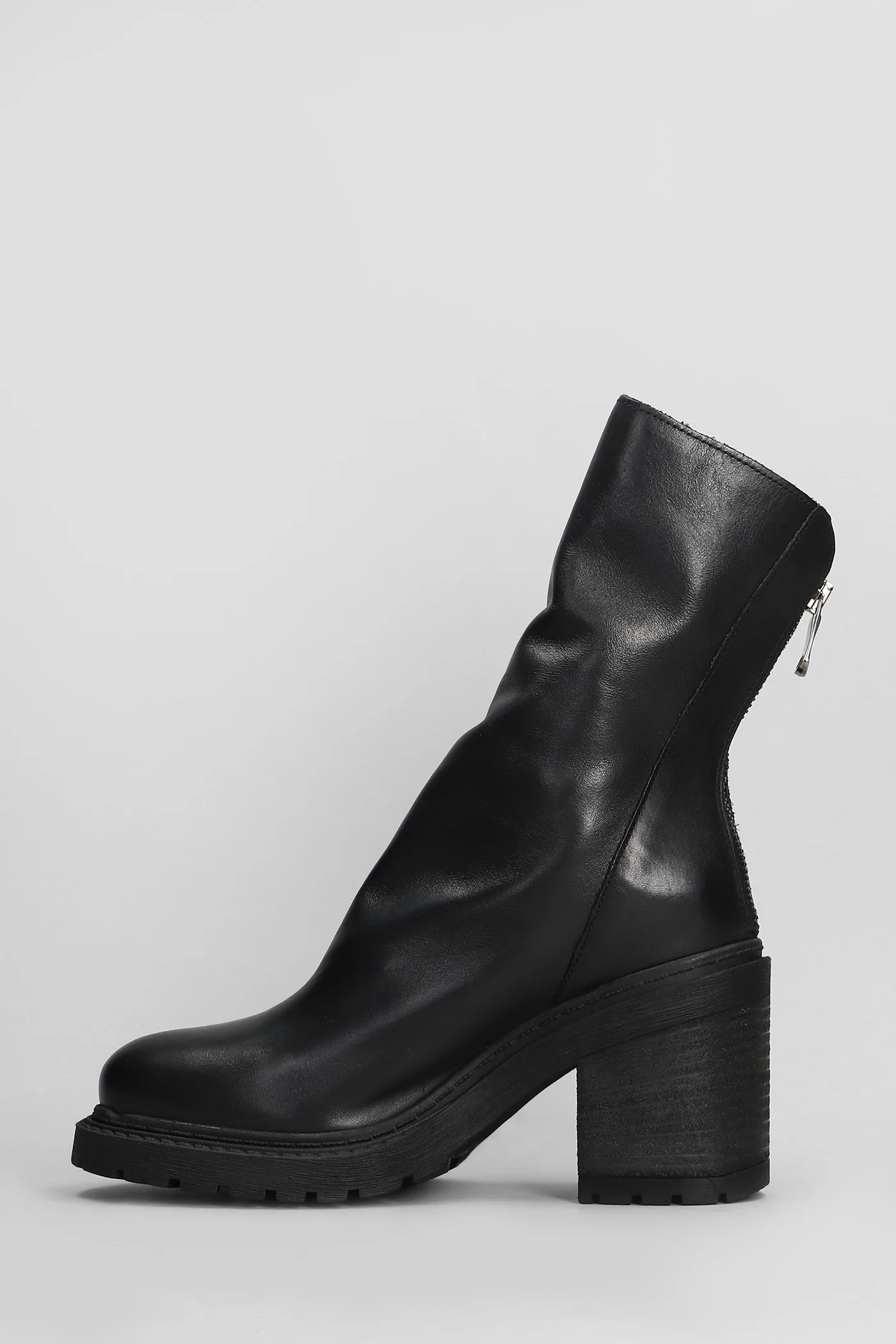High heels Ankle boots in black leather - Image 3