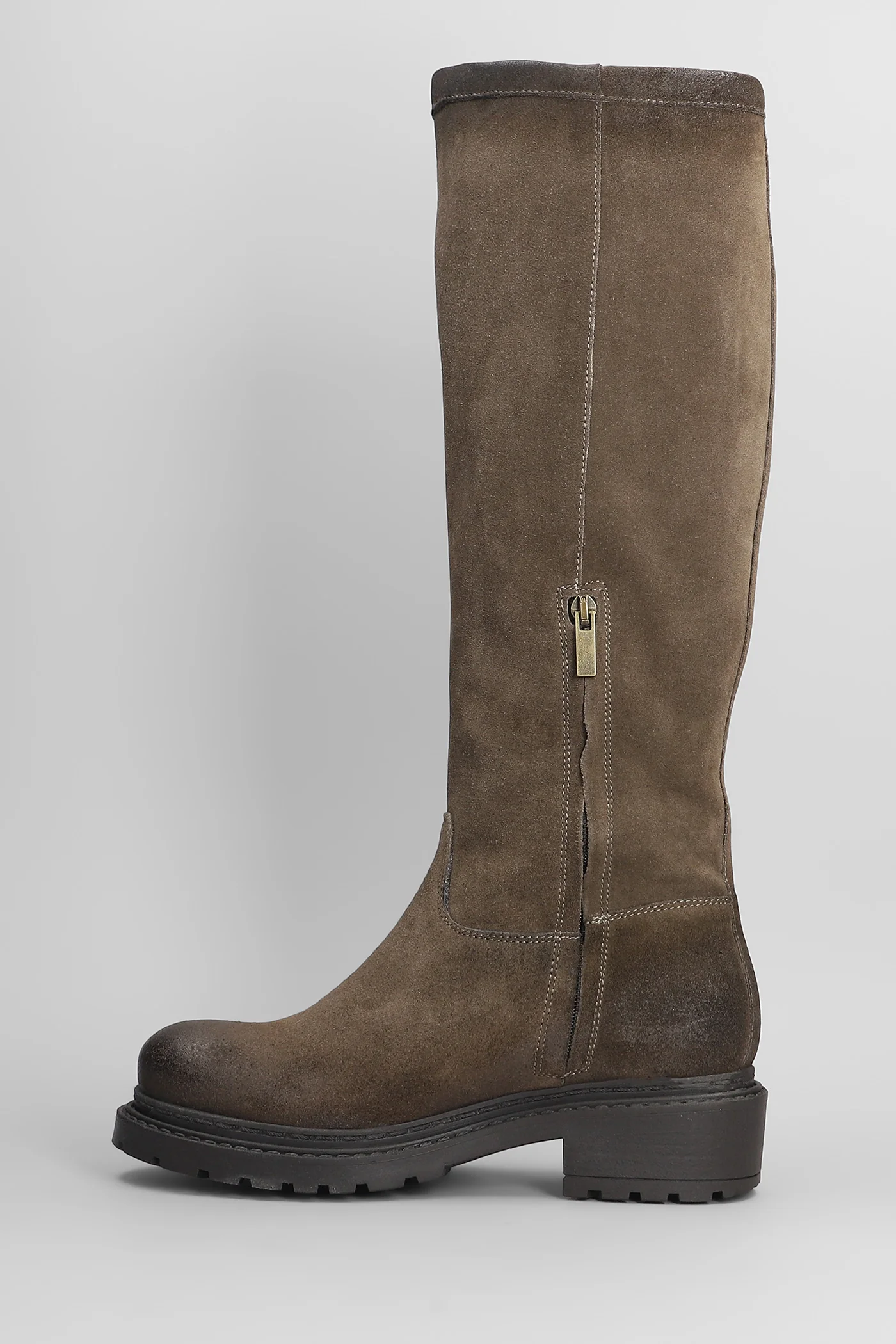 low heels boots in taupe suede - Image 3