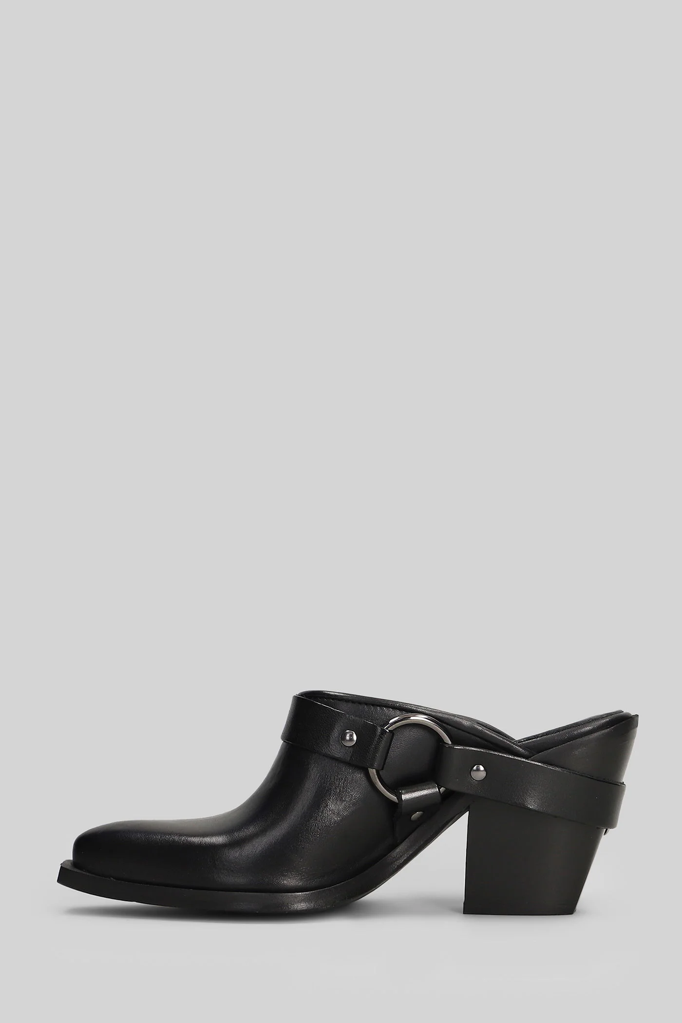 Slipper-Mule in black leather - Image 3