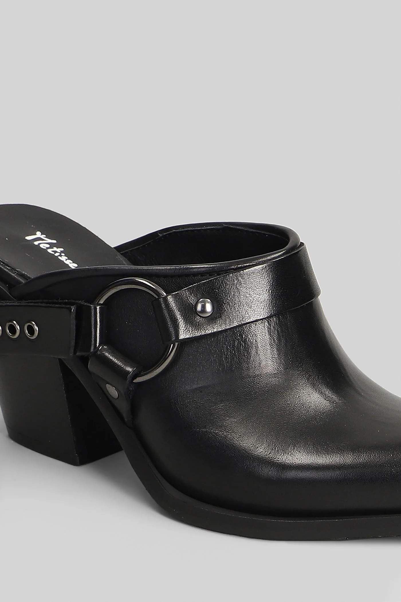 Slipper-Mule in black leather - Image 5