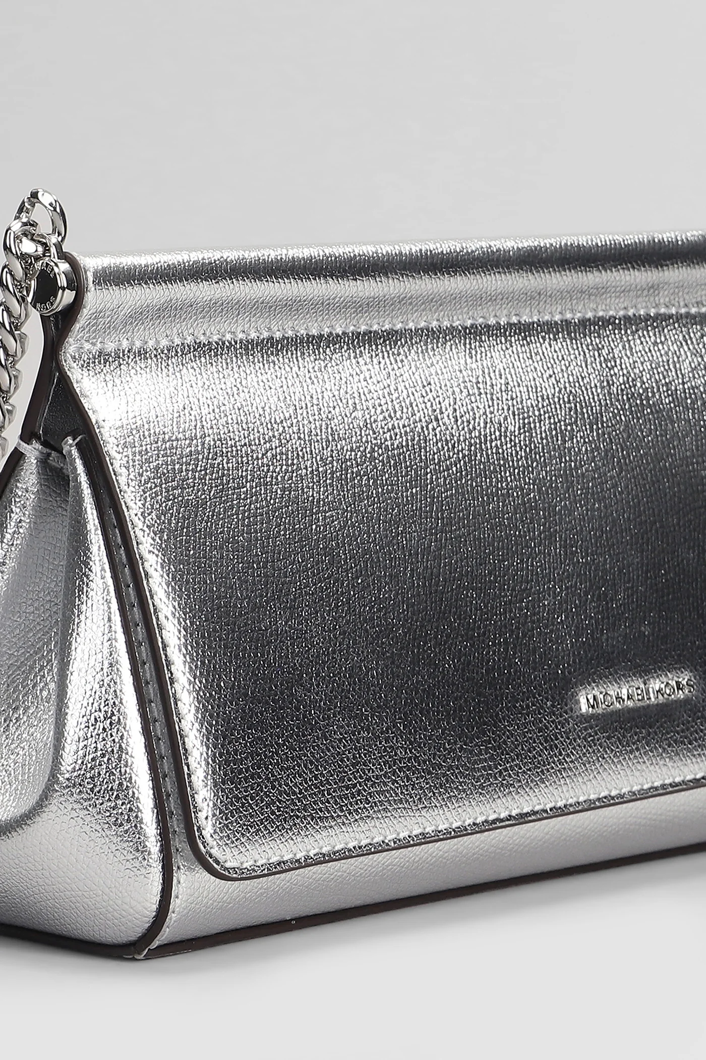 Carmine Shoulder bag in silver leather - Image 4