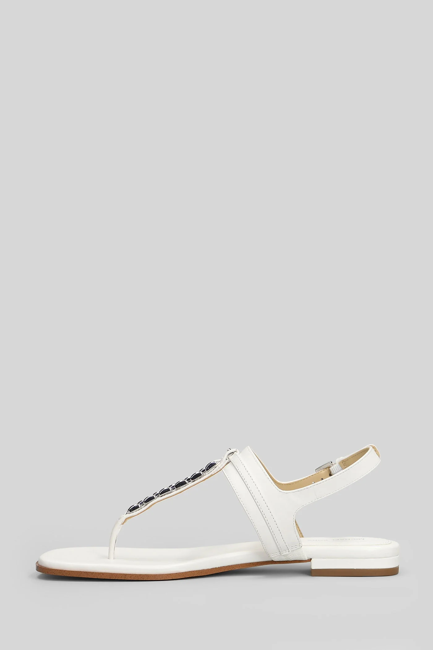 Marcia Thong Flats in white leather - Image 3