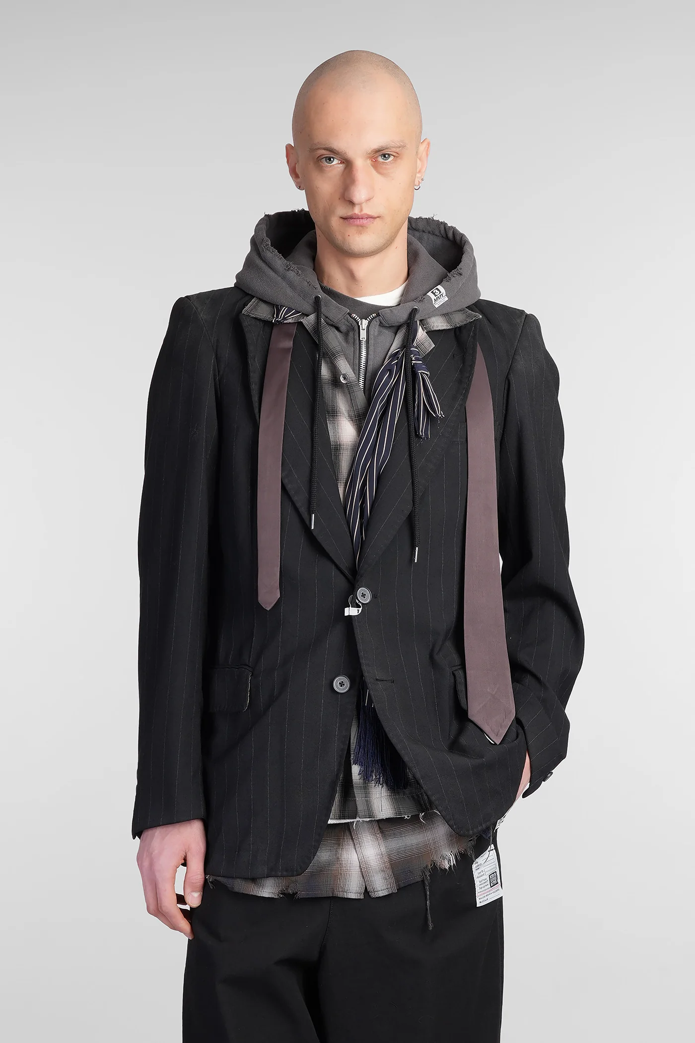 Blazer in black wool