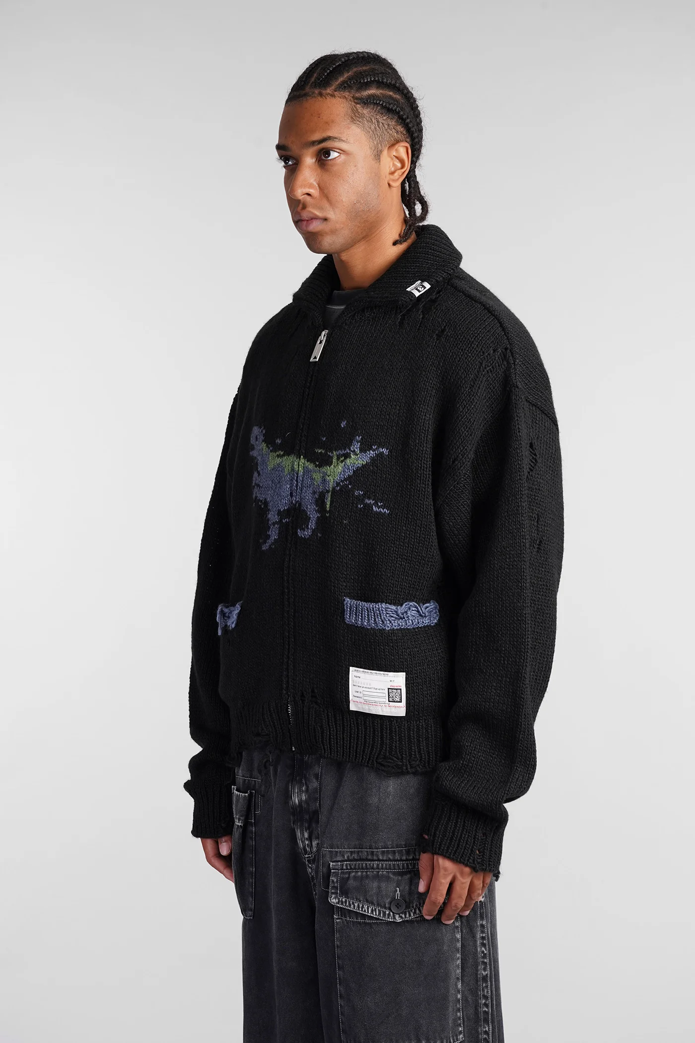Knitwear in black acrylic - Image 4